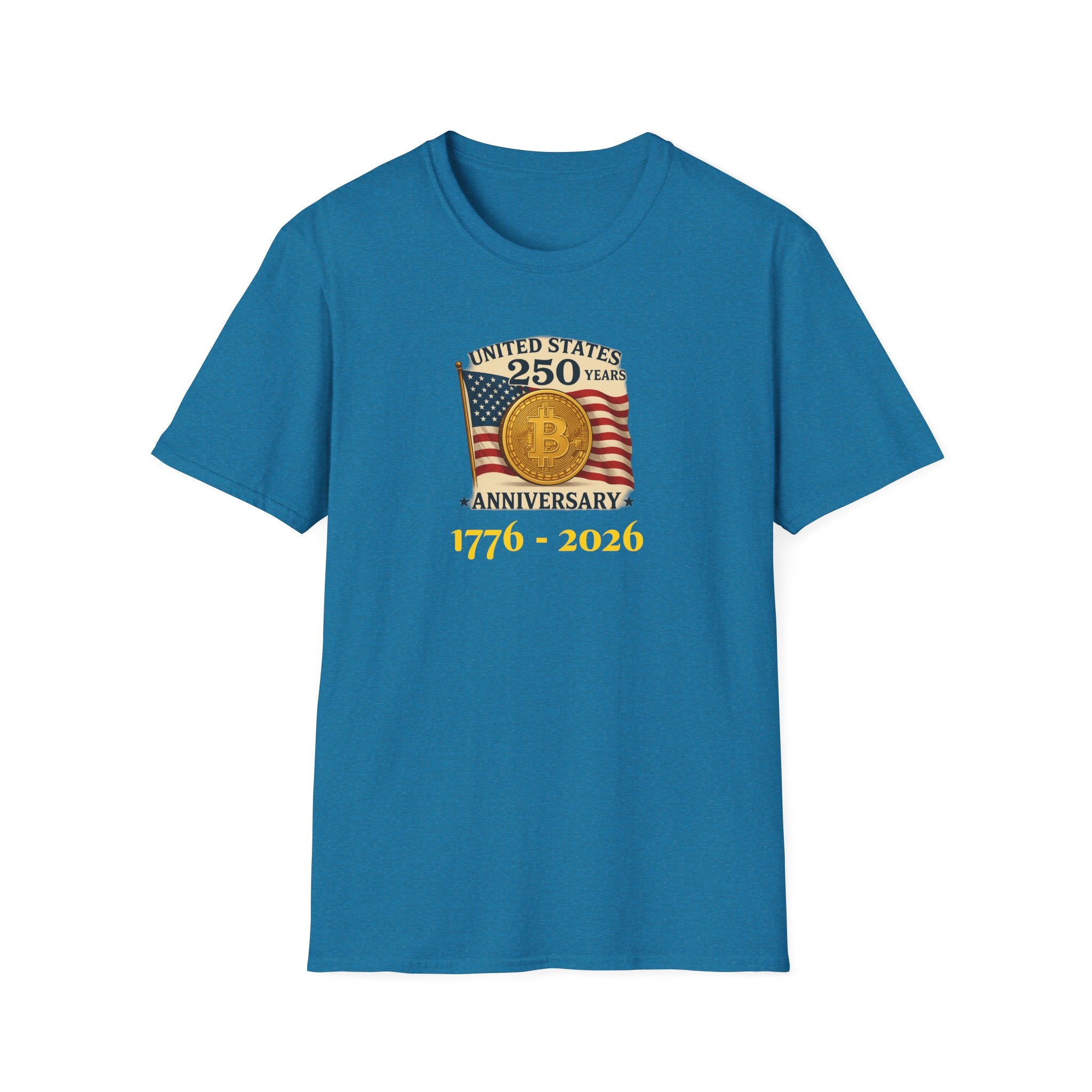 Bitcoin USA 250. Jahrestag Bitcoin T-Shirt Amerikanische Revolution trifft auf Digitale Evolution Patriotisches T-Shirt 5 Farben 100% Baumwolle
