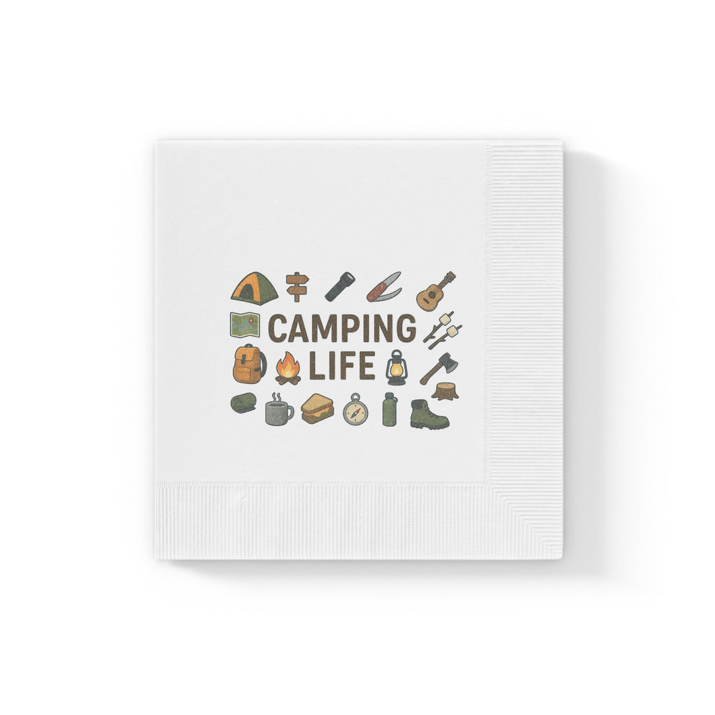 Camping Life Napkins Camping Party Napkins Outdoor Adventure Table Decor Campfire Party Supplies (50 or 100 Count) 2 sizes