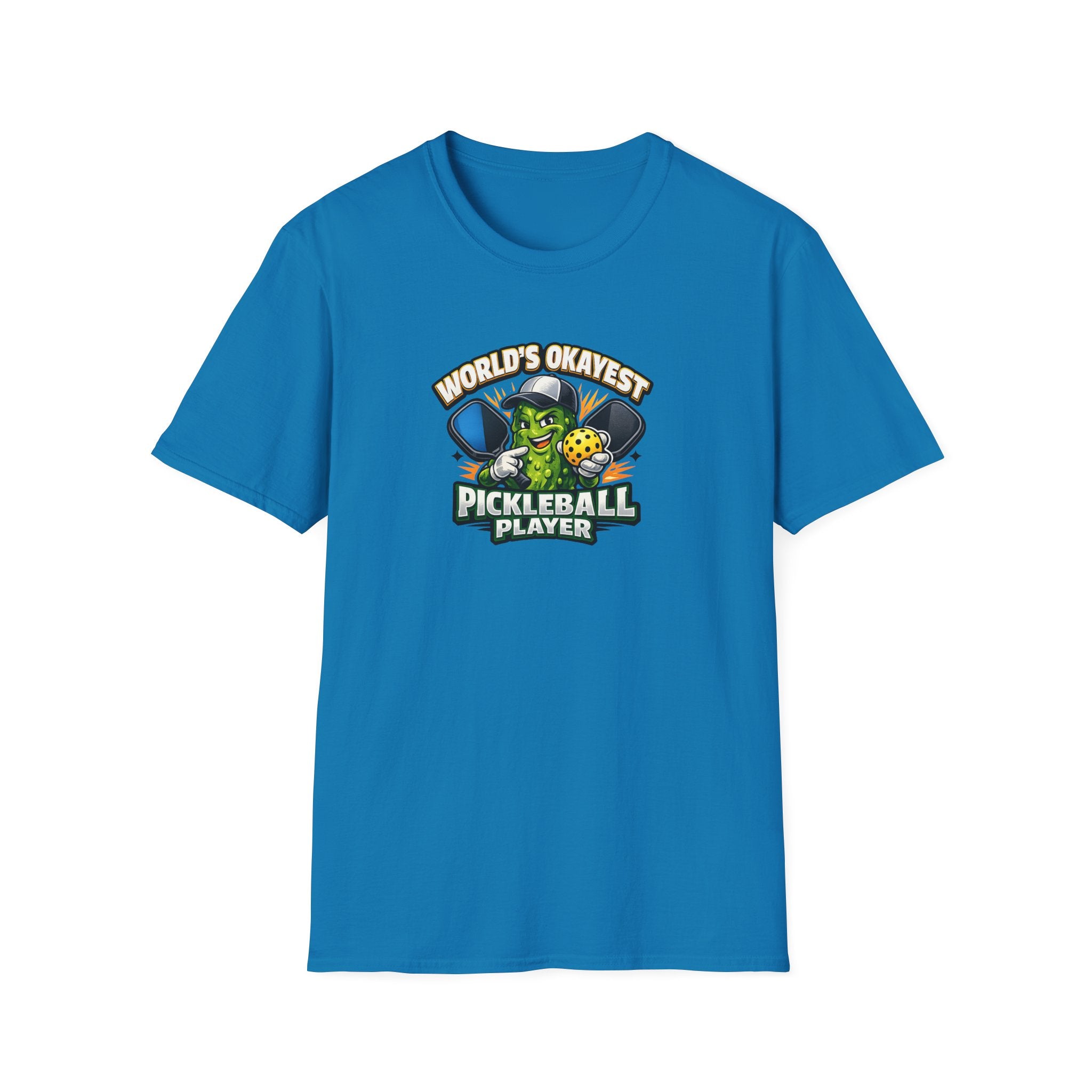Sats and Stripes World’s Okayest Pickleball Player T-Shirt Royal Blue