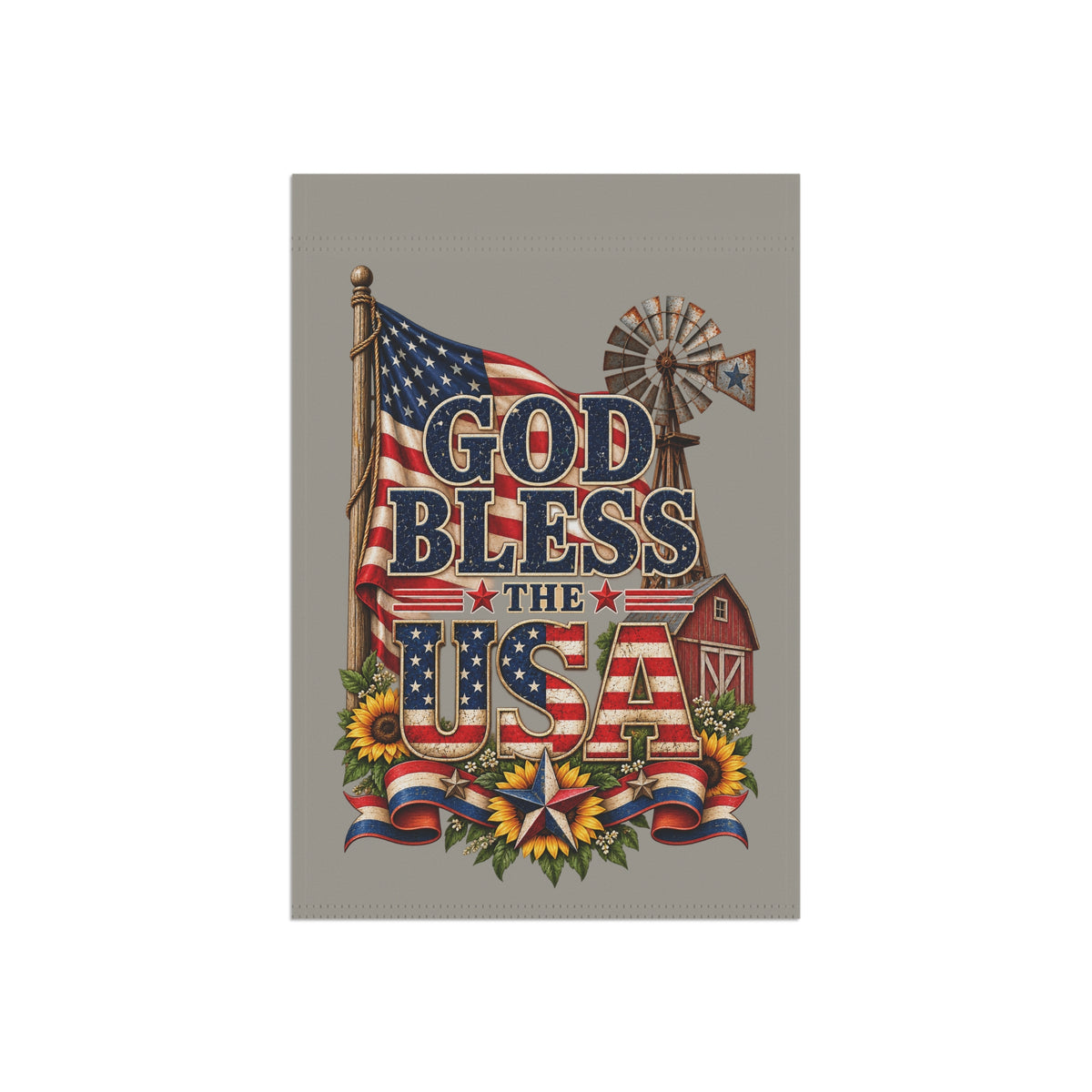 SatsandStripes.com God Bless the USA , 12 x 18 Garden Flag – Rustic Patriotic American Flag Yard Décor Outdoor Garden Banner