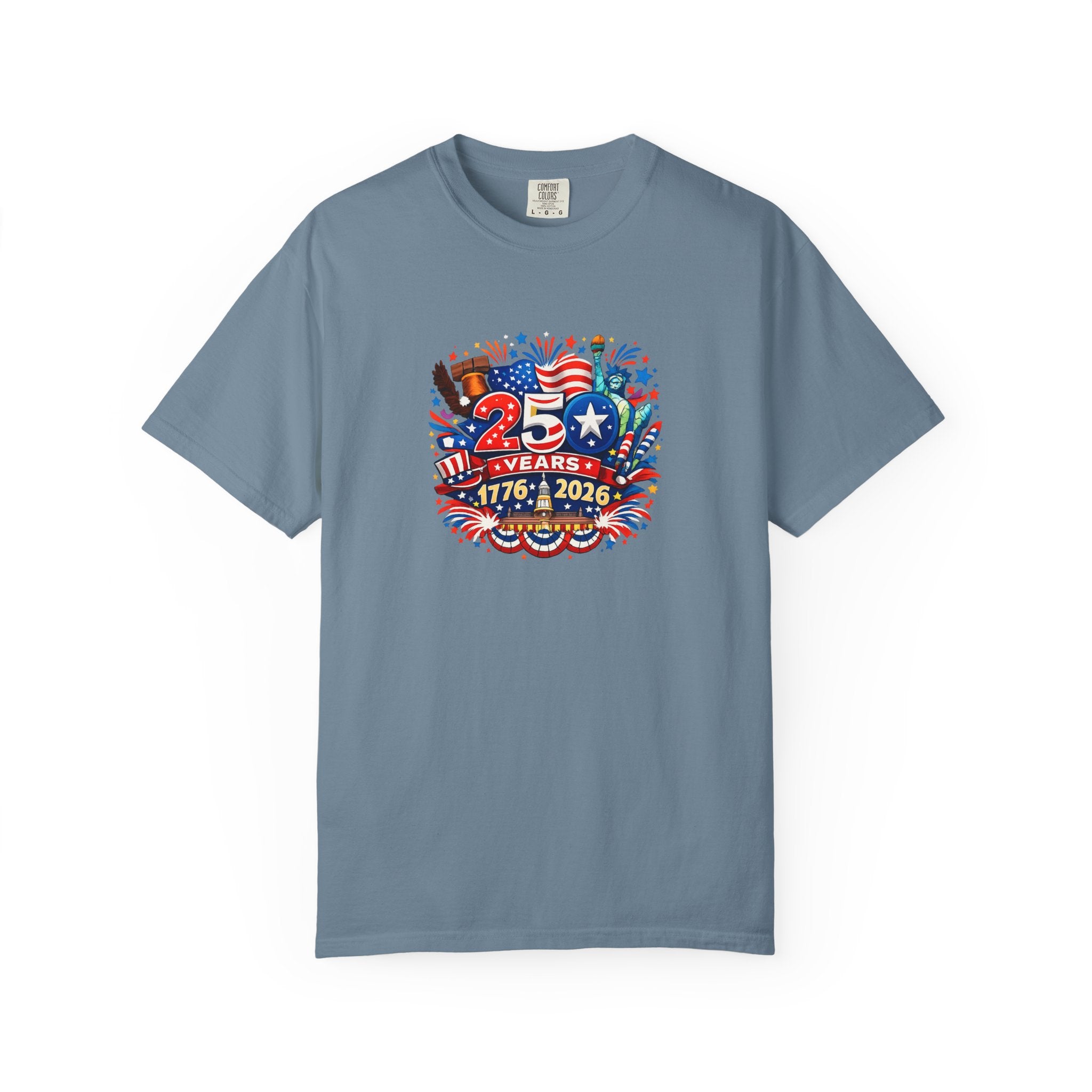 Amerika 250 Jahre T-Shirt 1776-2026 T-Shirt USA Unabhängigkeits-Jubiläum T-Shirt Vierter Juli T-Shirt 6 Farben 100% Baumwolle