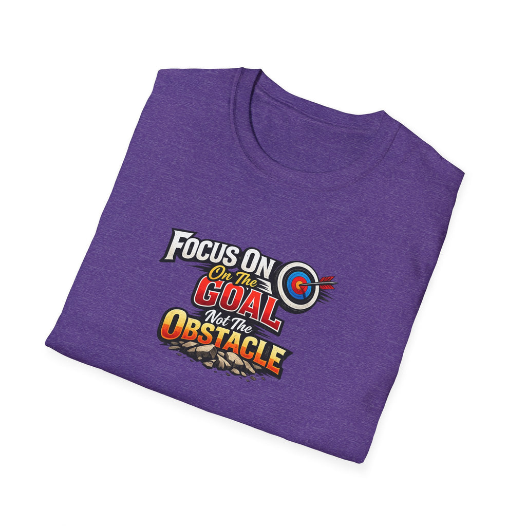 Focus On The Goal Not The Obstacle T-Shirt Motivational Quote Shirt Inspirational Graphic Tee Mindset Success Shirt 100% cotton