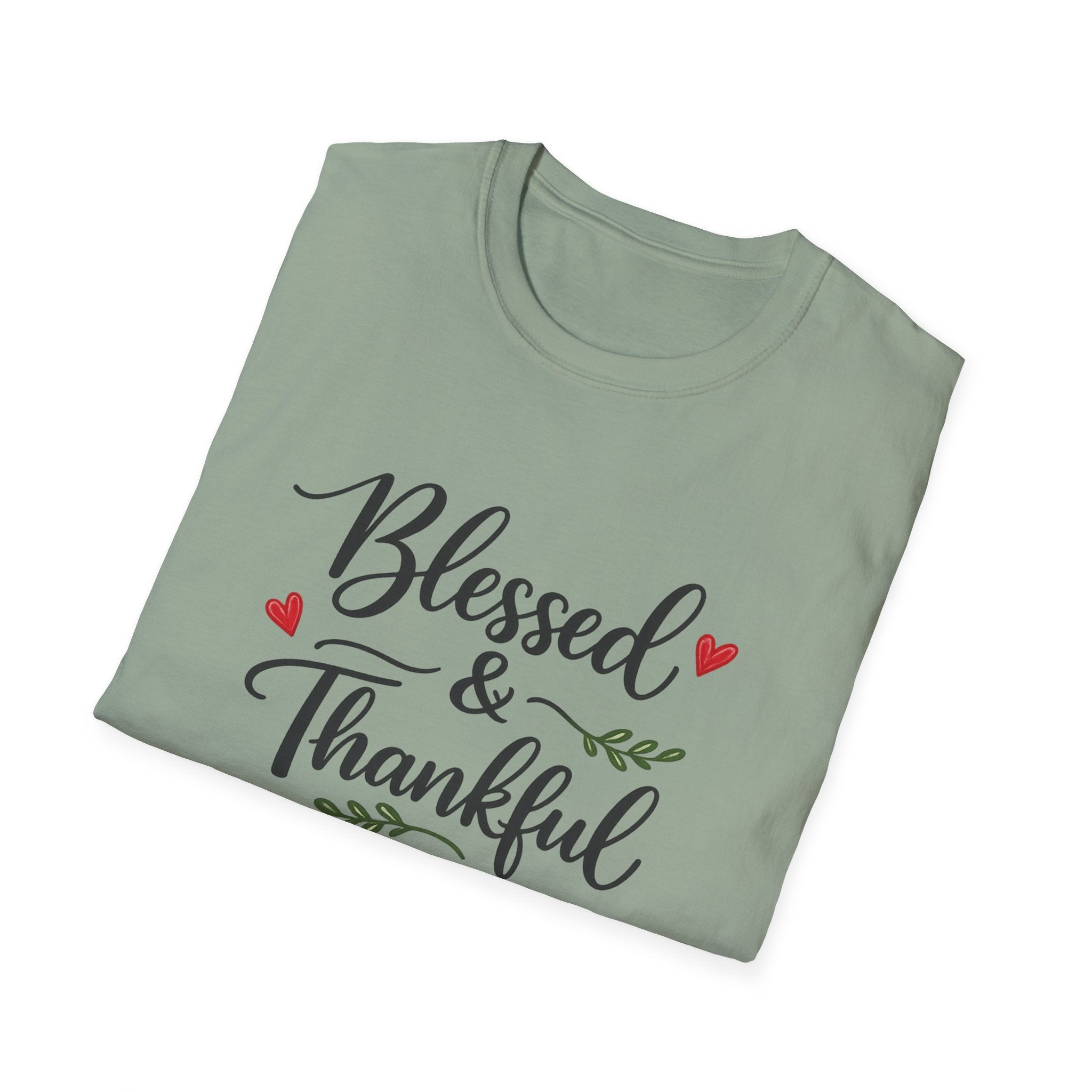Blessed & Thankful T-Shirt Christian Gratitude Shirt Faith Inspired Tee 7 colors 100% cotton