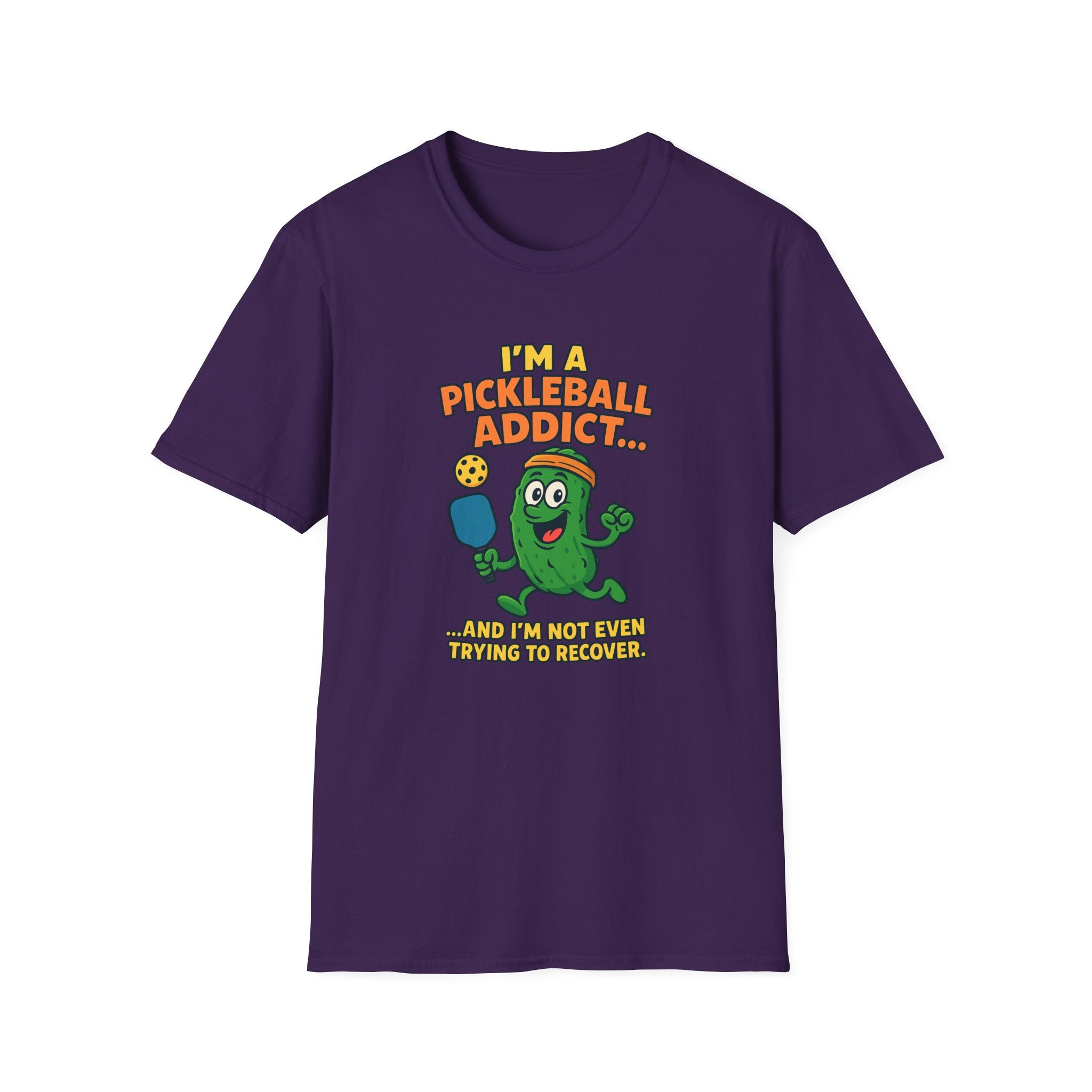 Sats and Stripes I'm a Pickleball Addict and I'm not Even Trying to Recover T-Shirt Purple