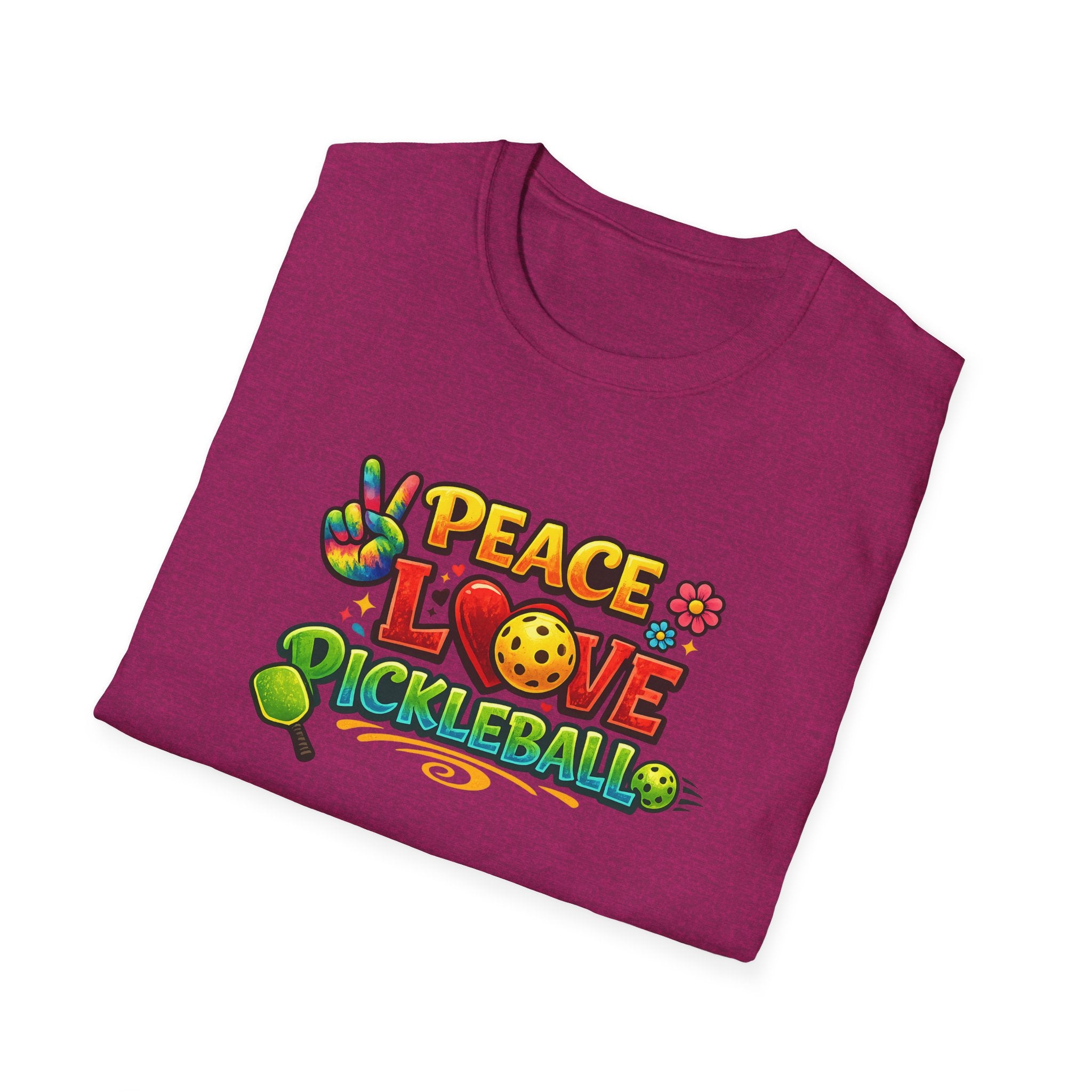 Peace Love Pickleball Shirt Pickleball Player Gift Cute Pickleball Apparel Pickleball Player Tee 9 colors 100% cotton