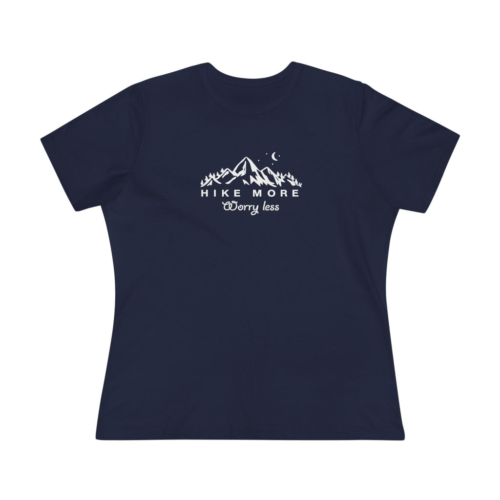 Hike More Worry Less Women's Hiking Shirt Outdoor Adventure Tee Mountain T-Shirt Cute Hiking Top 4 colors 100% cotton