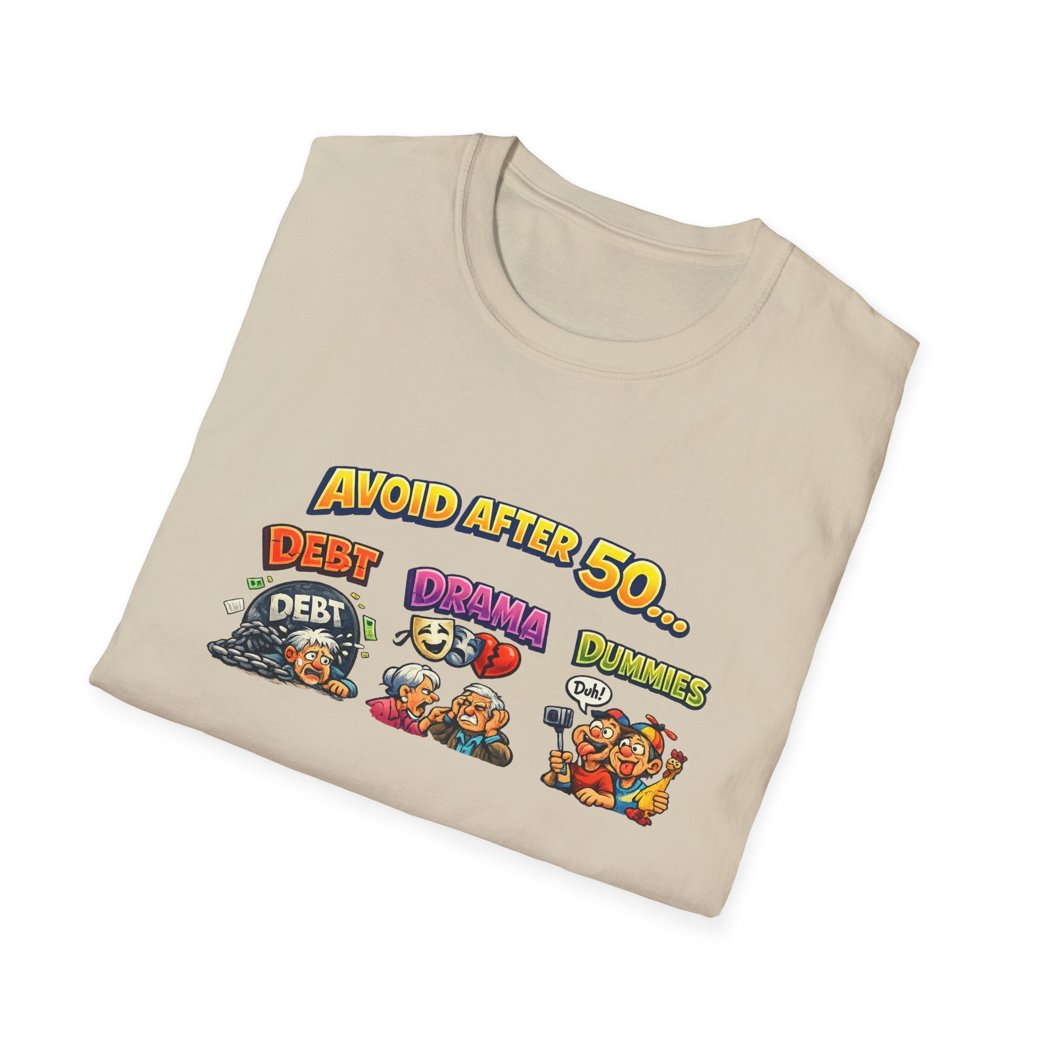 "Vermeide nach 50" Lustiges T-Shirt Geburtstagsgeschenk für Männer & Frauen über 50 Sarkastisches Alterungs-Tee 8 Farben 100% Baumwolle