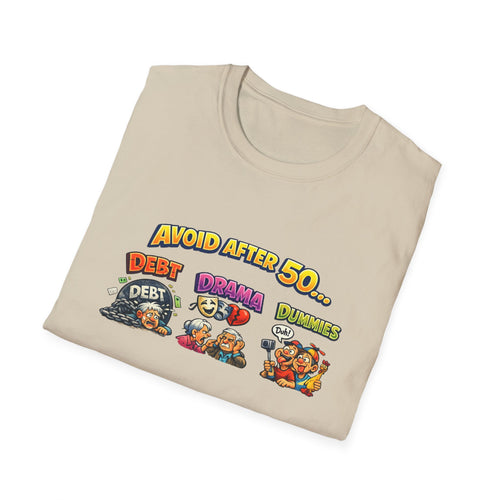 "Vermeide nach 50" Lustiges T-Shirt Geburtstagsgeschenk für Männer & Frauen über 50 Sarkastisches Alterungs-Tee 8 Farben 100% Baumwolle
