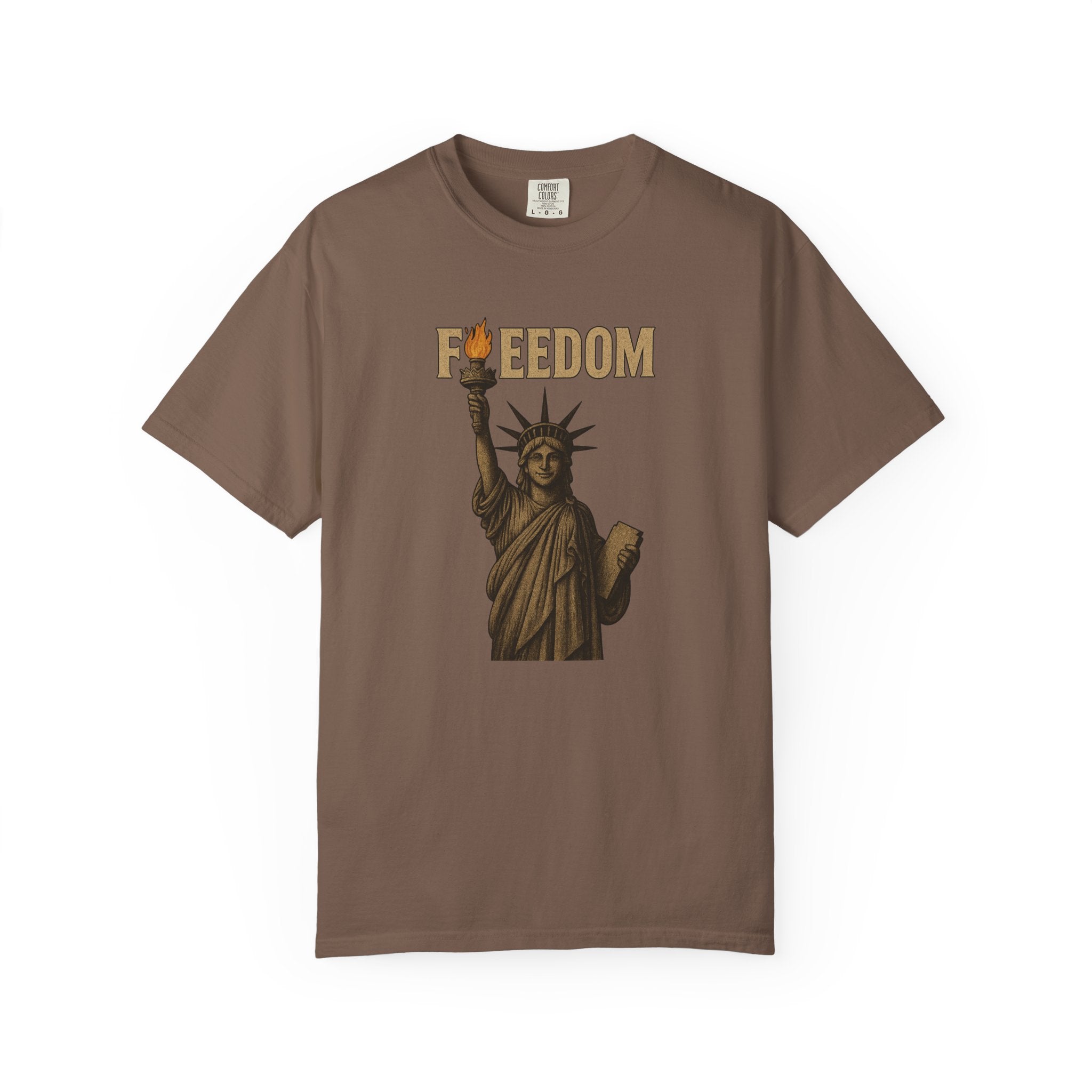 Freedom T-Shirt Freiheitsstatue Fackel Grafik Patriotisches USA T-Shirt 5 Farben 100% Baumwolle