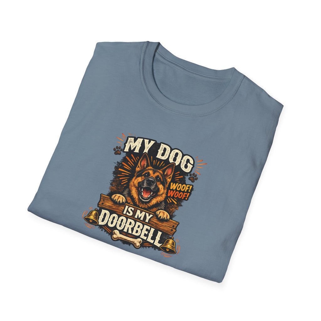 My Dog Is My Doorbell T-Shirt Funny Dog Lover Shirt Dog Mom Tee Pet Owner Humor Shirt Cute Dog Graphic Tee 6 colors 100% cotton