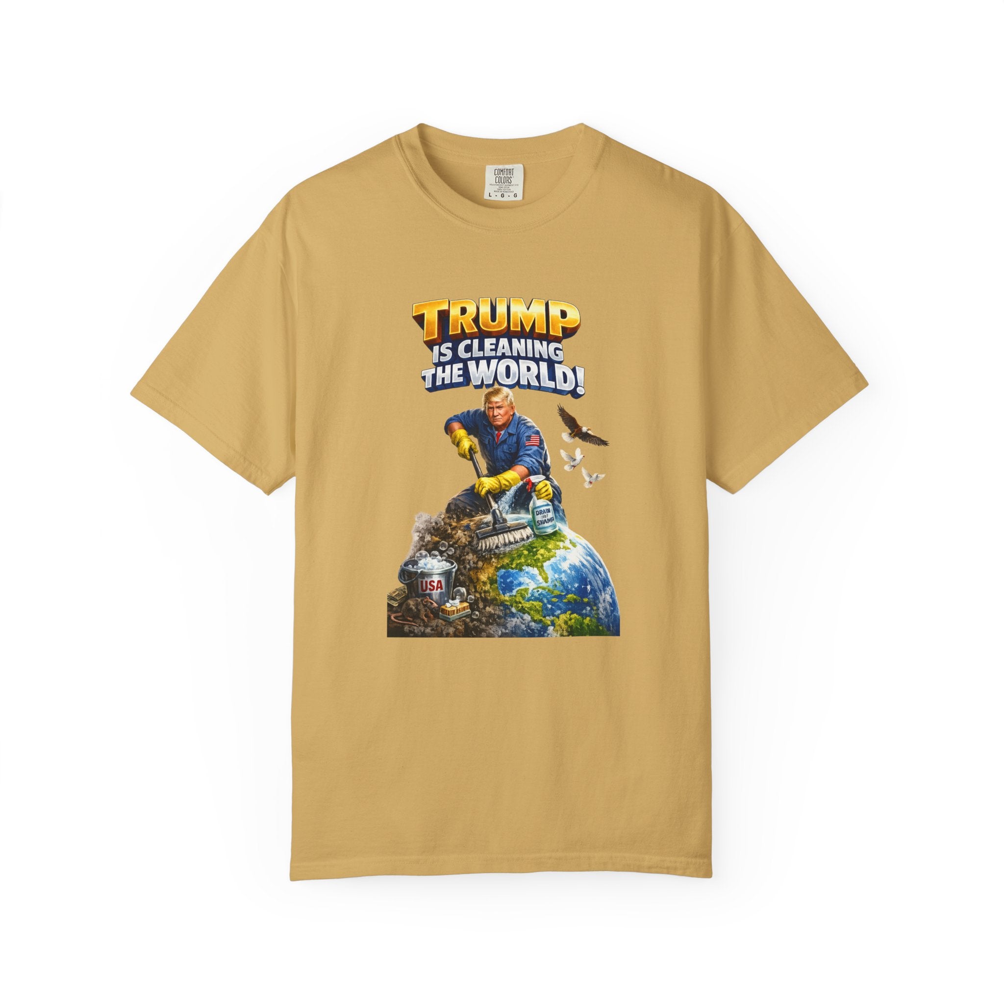 Trump Is Cleaning the World TShirt MAGA Patriotic Shirt Pro Trump Tee Conservative Gift 6 colors 100% cotton