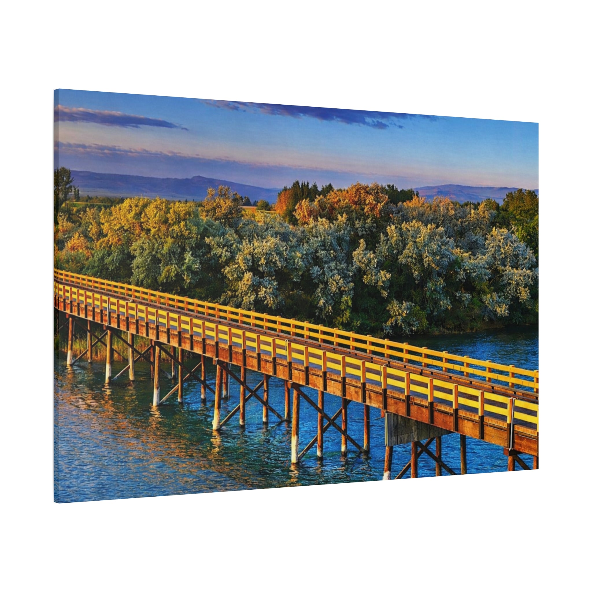 Jackson Bridge Matte Canvas Idaho Wall Art Scenic Snake River Rustic Mountain Décor 6 sizes