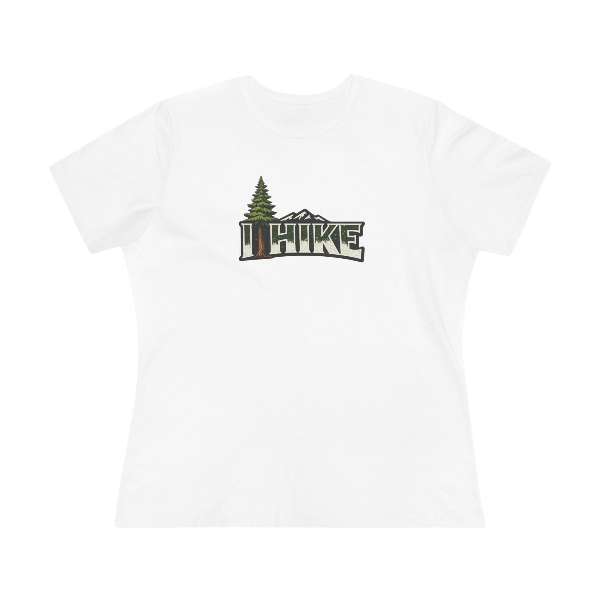 Sats and Stripes I Hike Shirt Vintage Mountain Hiking T-Shirt Outdoor Nature Lover Tee Gift for Hikers White