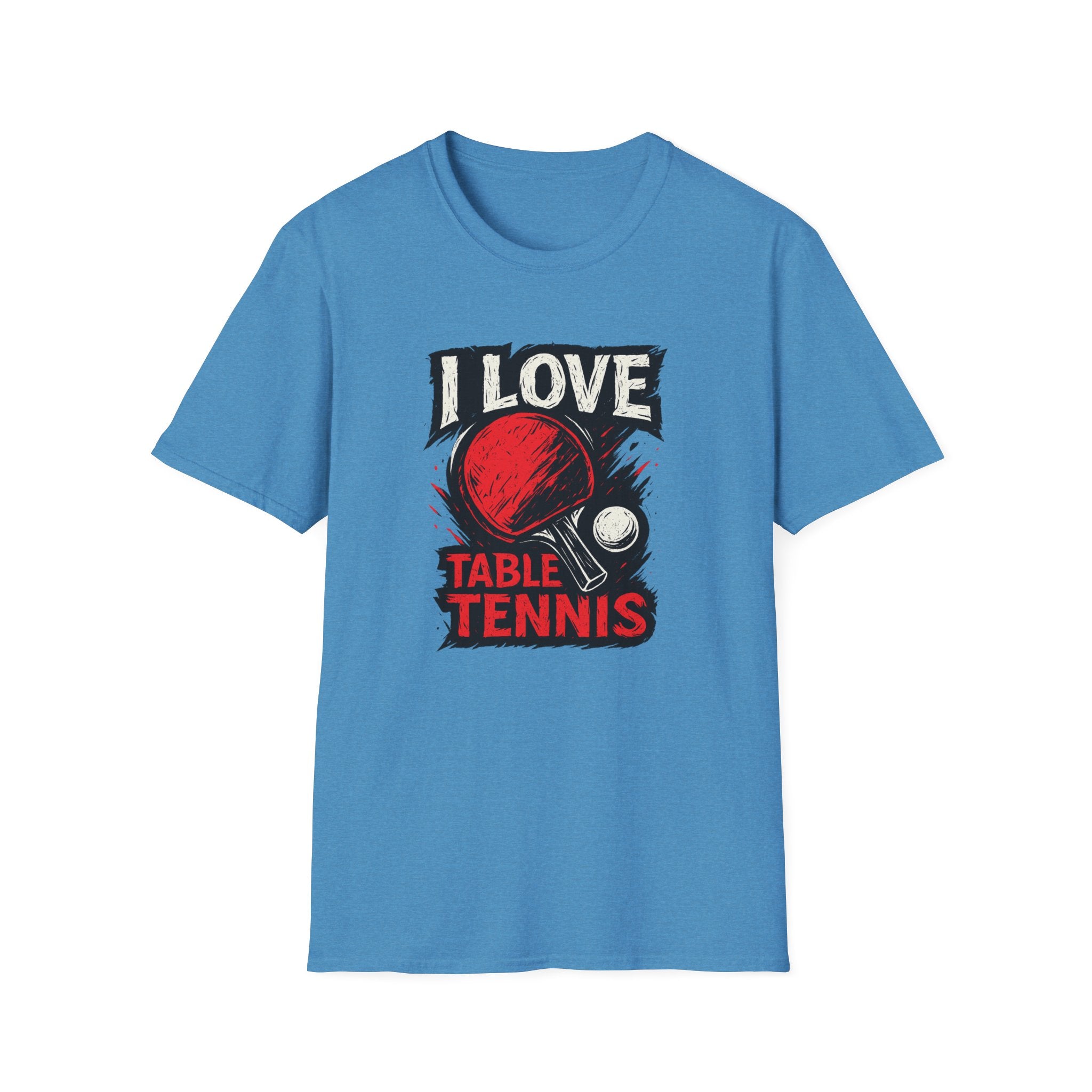Sats and Stripes I Love Table Tennis T-Shirt Ping Pong Tee Smash it with style Blue
