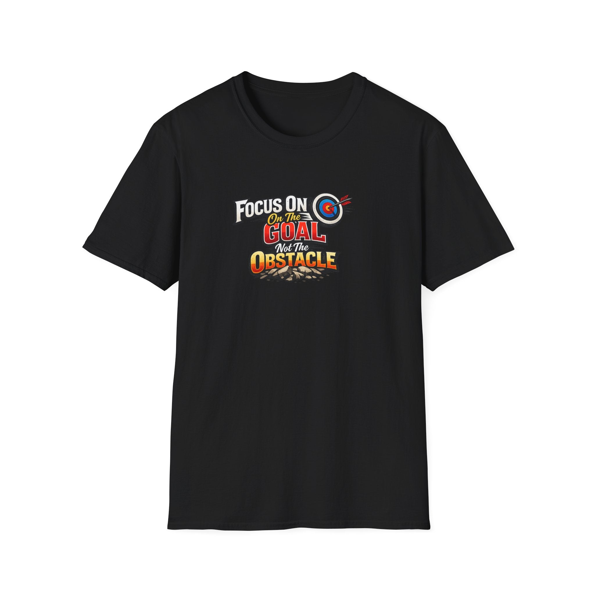 Focus On The Goal Not The Obstacle T-Shirt Motivational Quote Shirt Inspirational Graphic Tee Mindset Success Shirt 100% cotton
