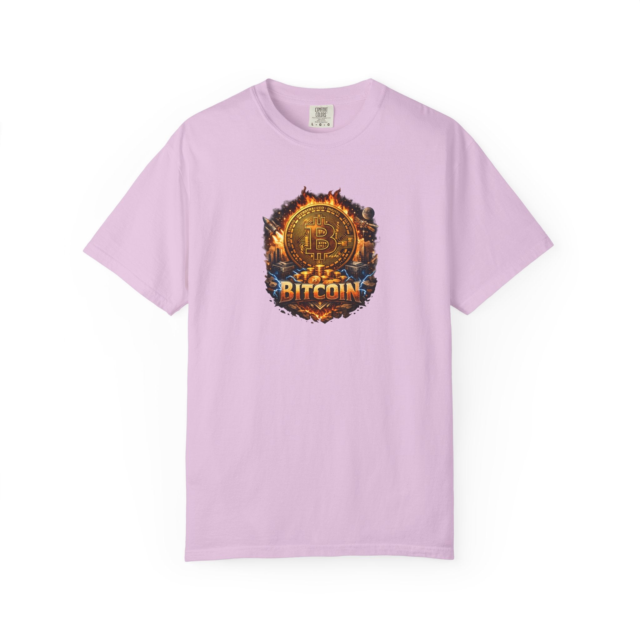 Bitcoin Flame Logo T-shirt Crypto Graphic Tee Digital Currency Design 12 colors 100% cotton