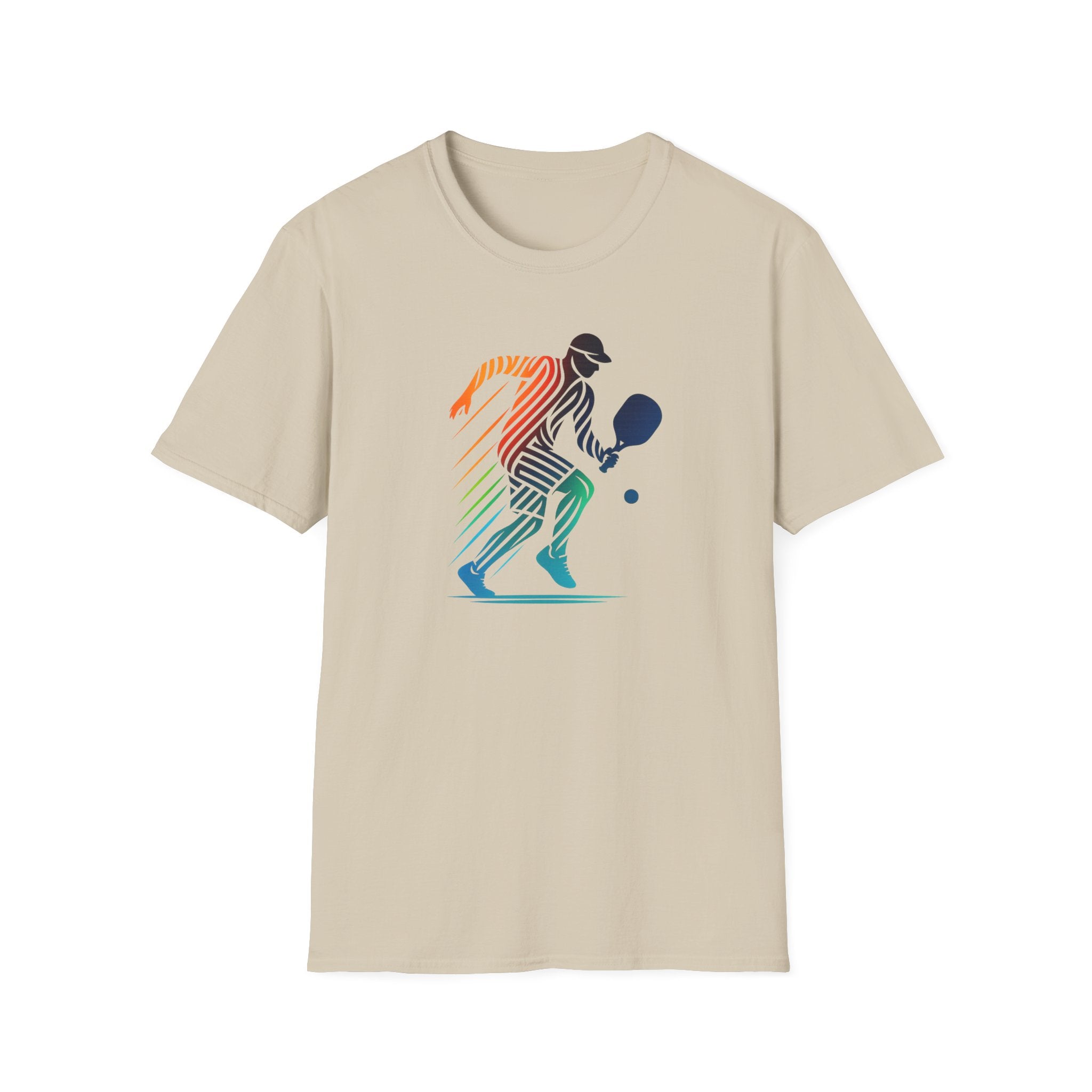 Sats and Stripes Pickleball Motion Tee Dynamic Player Design for Athletes & Enthusiasts Sand