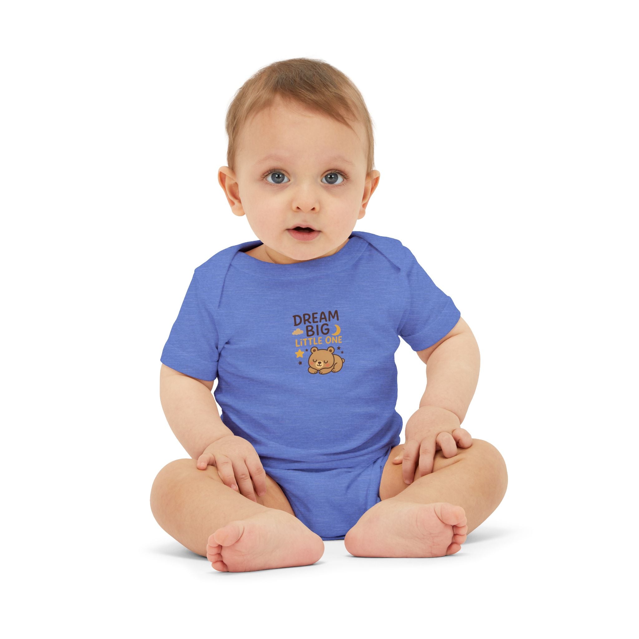 Wrap your little one in comfort with this "Dream Big Little One" baby onesie Check out our matching Blanket 5 colors 100% cotton