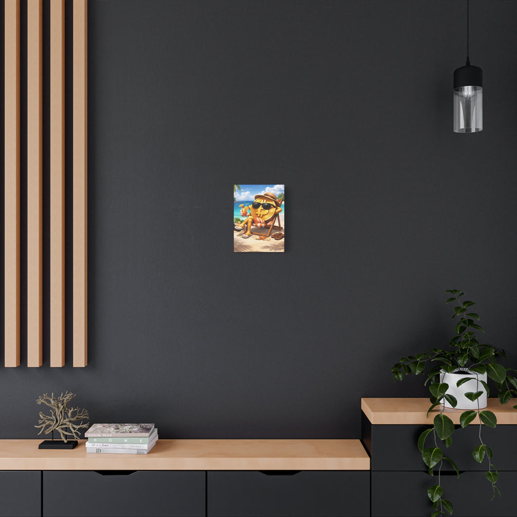 Relaxing Bitcoin Beach Canvas Wall Art Crypto Coastal Decor Luxury Bitcoin Artwork Modern Digital Currency Wall Art 9 x 12