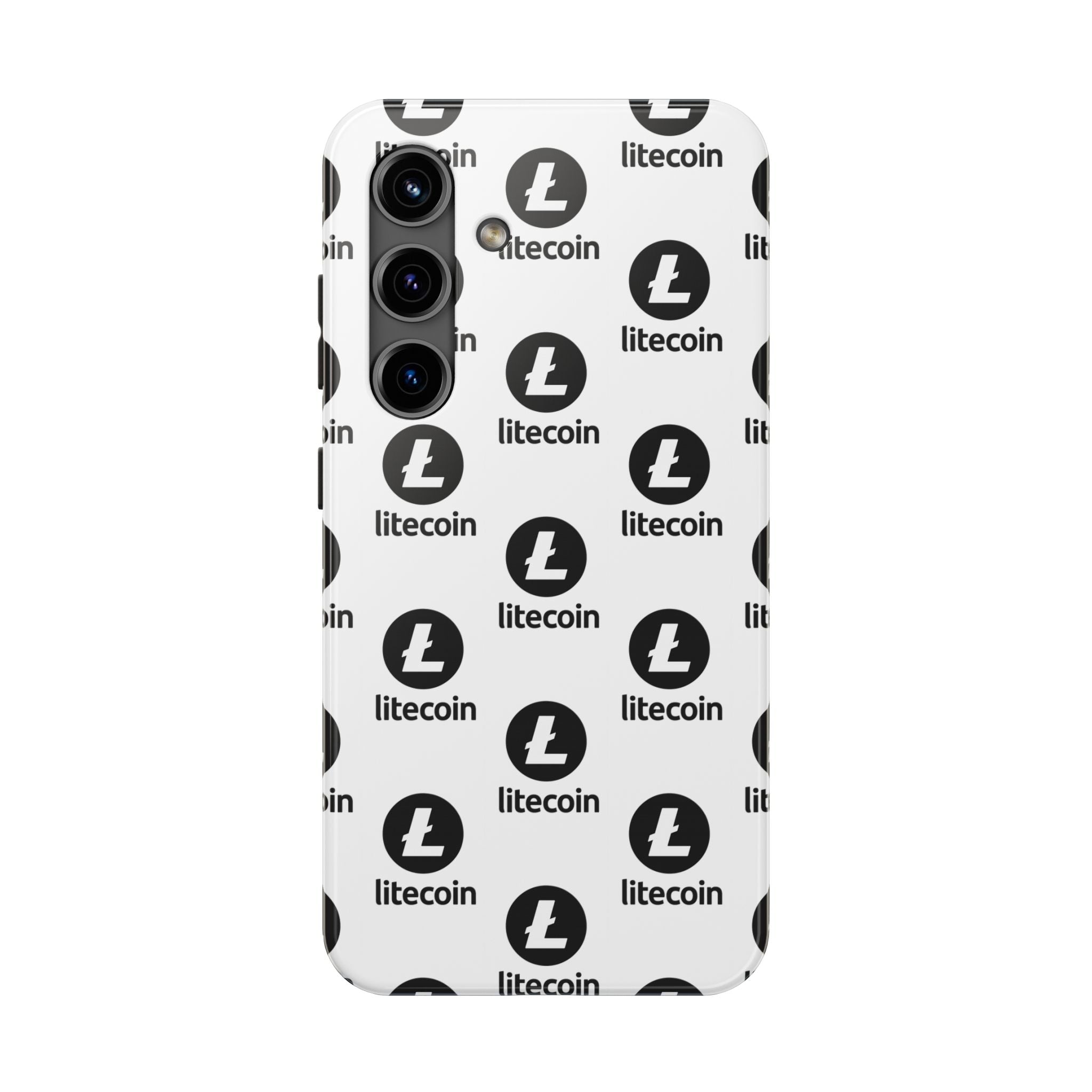 Litecoin Tough Phone Case Crypto iPhone Case Samsung Galaxy Case Litecoin Logo Phone Cover Glossy Protective Case