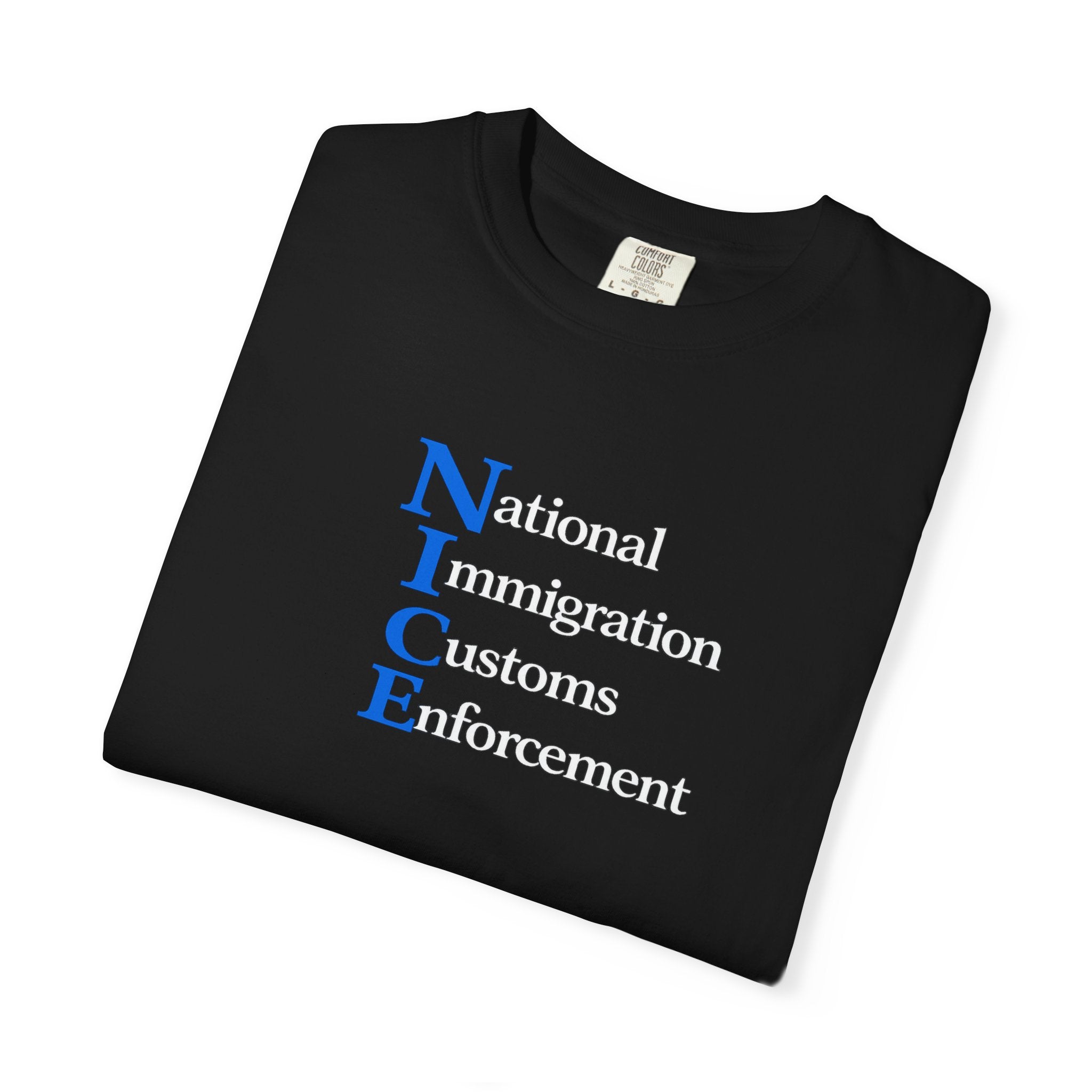 NICE design that subtly nods to ICE Patriotic Law Enforcement Tee Back the Blue Gift Pro Ice Merch 6 colors 100% cotton