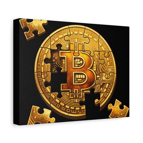 Bitcoin-Kunstwerk-Puzzle-Leinwand 12 x 9