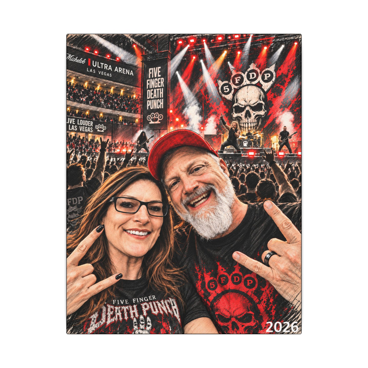 Trish & Neil Rock the Night – FFDP Las Vegas Concert Canvas Wall Art (2 sizes)