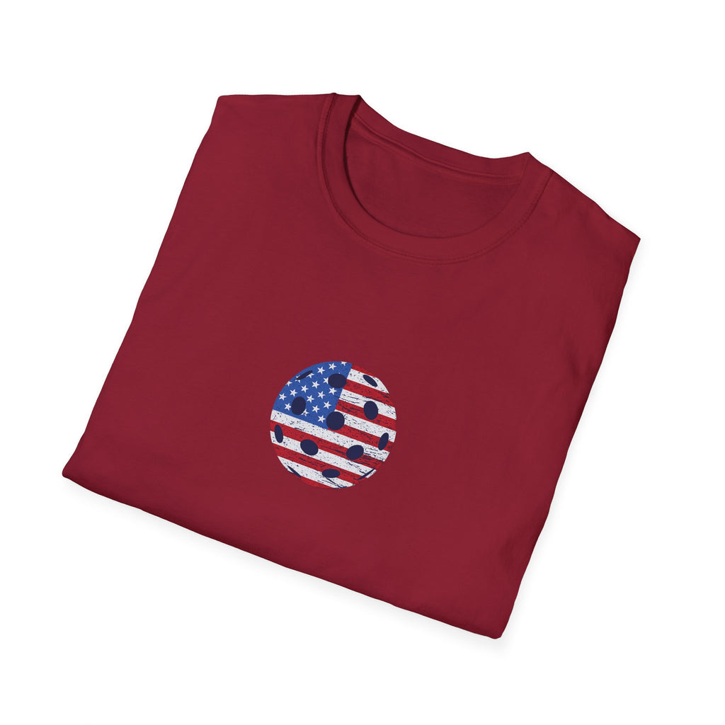 Patriotic Pickleball Shirt USA Flag Pickleball Tee Fourth of July Gift for Players 10 colors 100% cotton