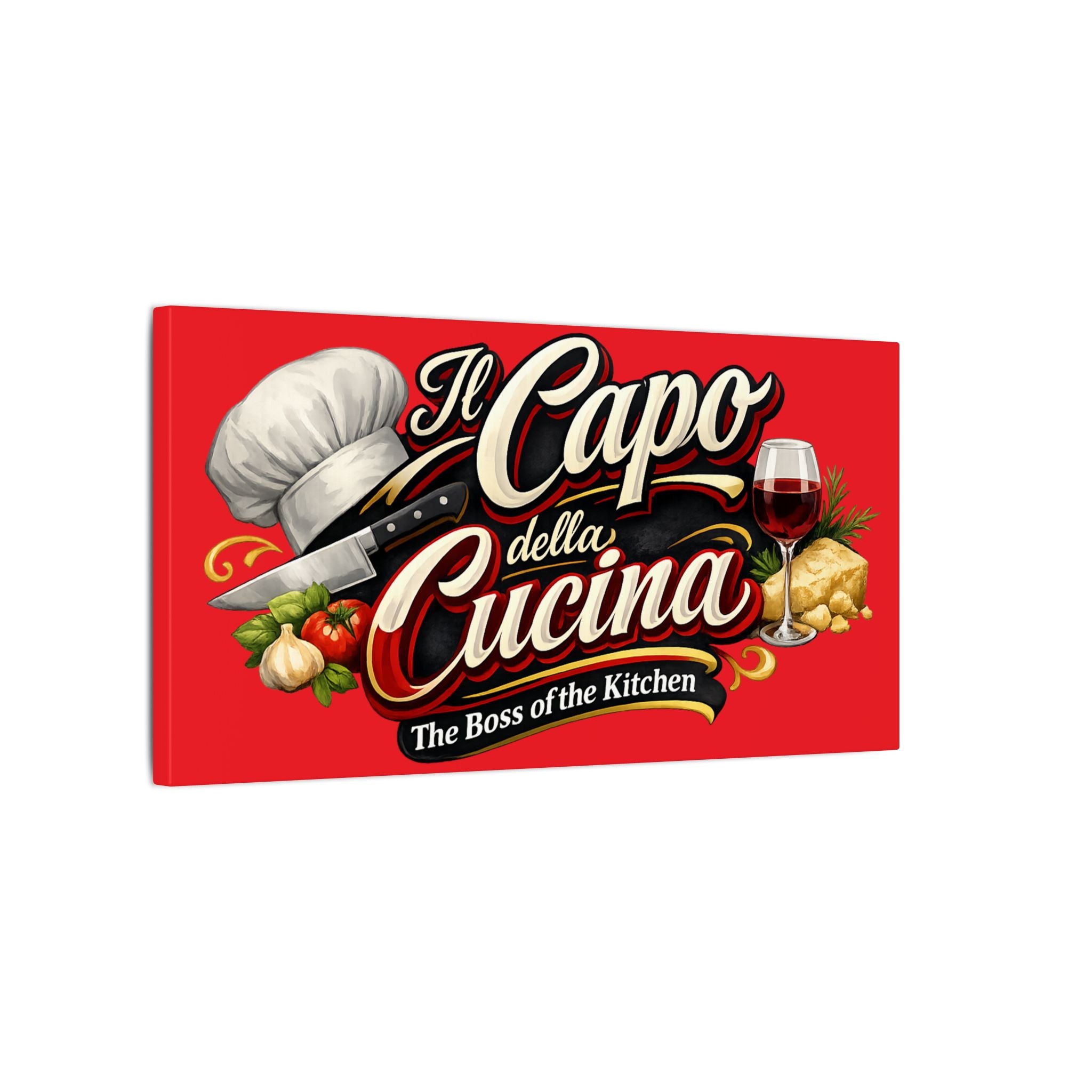 Italian Kitchen Wall Art Il Capo della Cucina Canvas Sign "The Boss of the Kitchen" Italian Chef Decor Gift for Chef 20 x 10