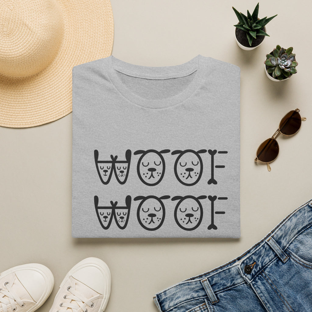 SatsandStripes.com Woof Woof Dog Lover Shirt Cute Dog T-Shirt Dog Owner Gift Grey