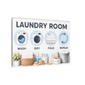 Modern Laundry Room Wall Art Canvas Wash Dry Fold Repeat Laundry Sign Minimalist Laundry Room Decor 18 x 12