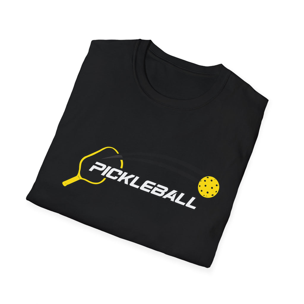 Sats and Stripes Pickleball T-Shirt for Players and Court Legends Pickleball Gift Court Life Black Folded