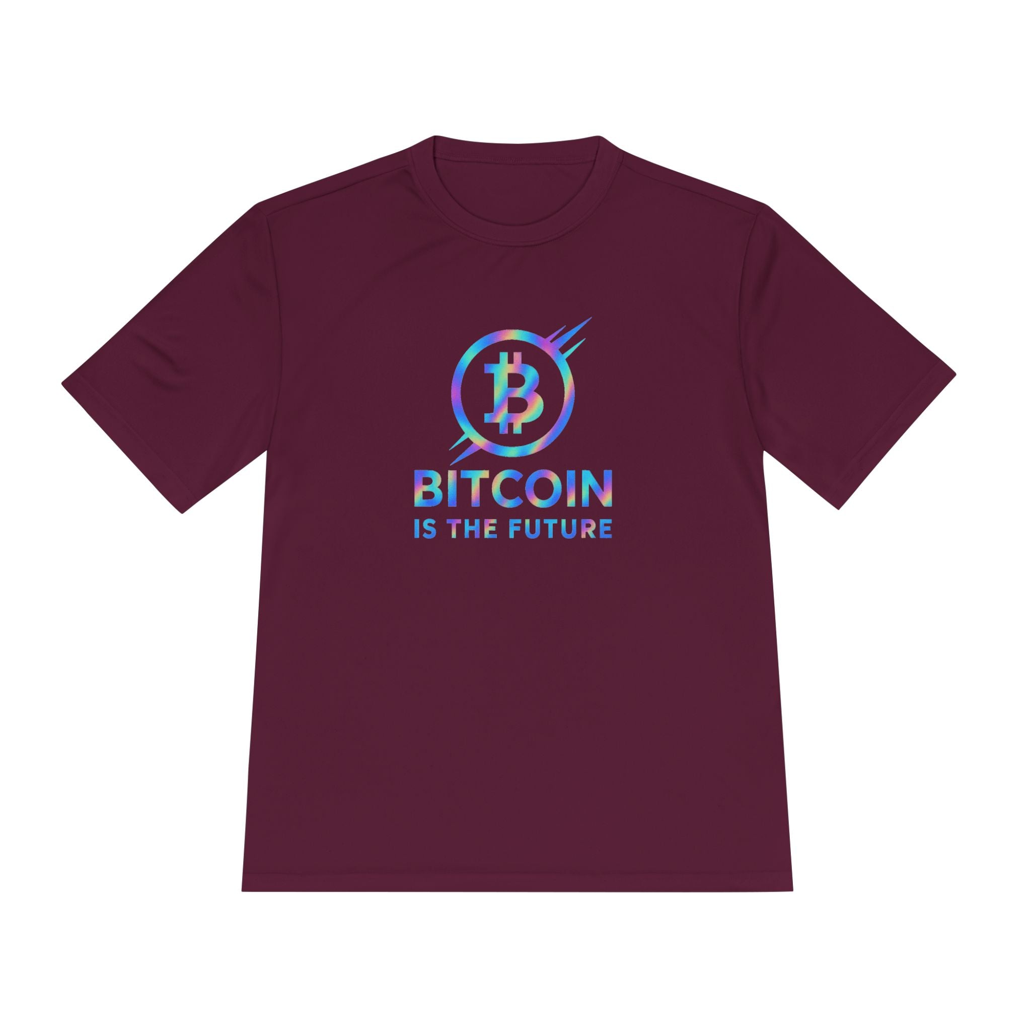 Holographic Bitcoin is the Future T-Shirt Treten Sie mit diesem mutigen T-Shirt in die nächste Ära des Geldes ein 4 Farben 100 % Polyester