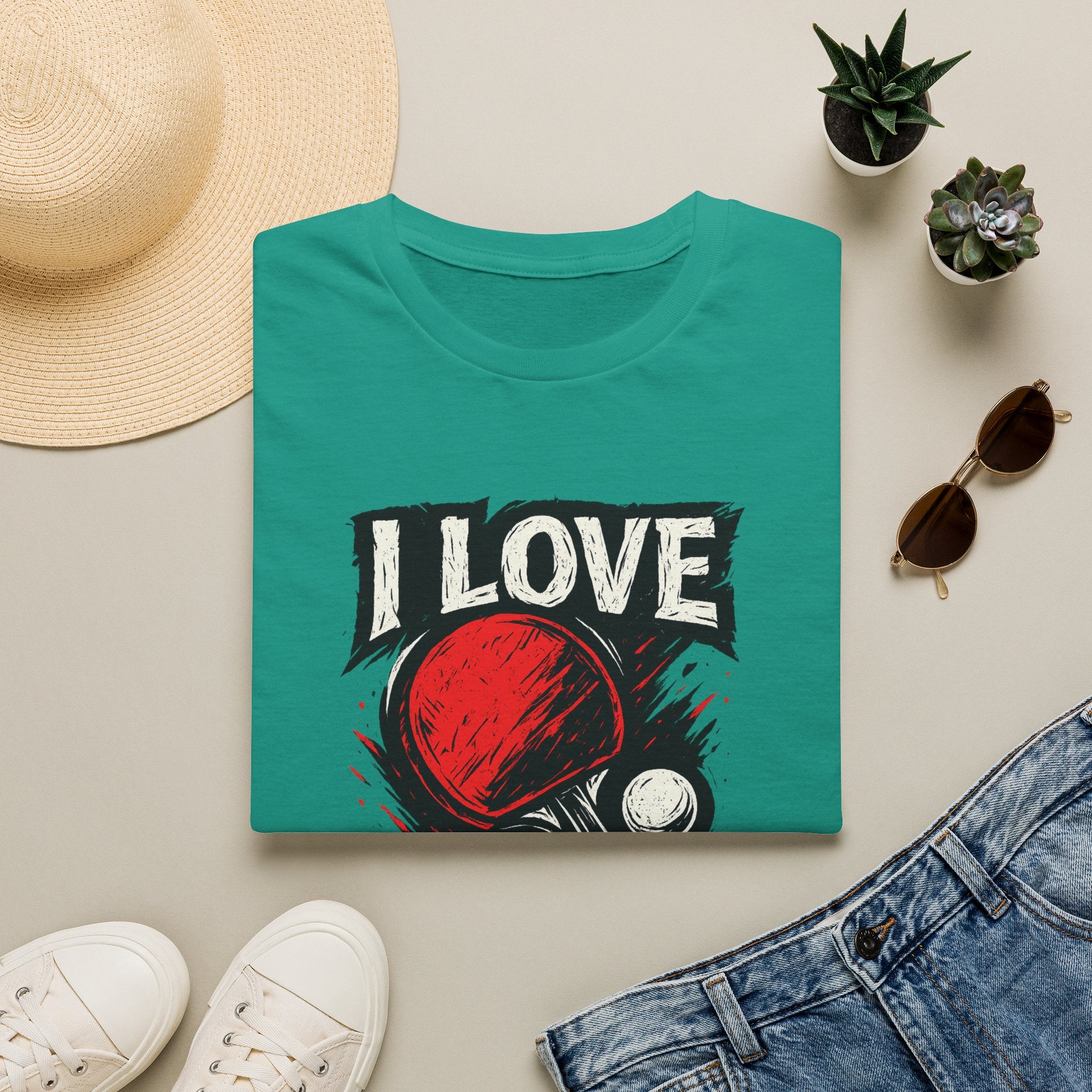 I Love Table Tennis T-Shirt Ping Pong Tee Smash it with style 4 colors 100% cotton