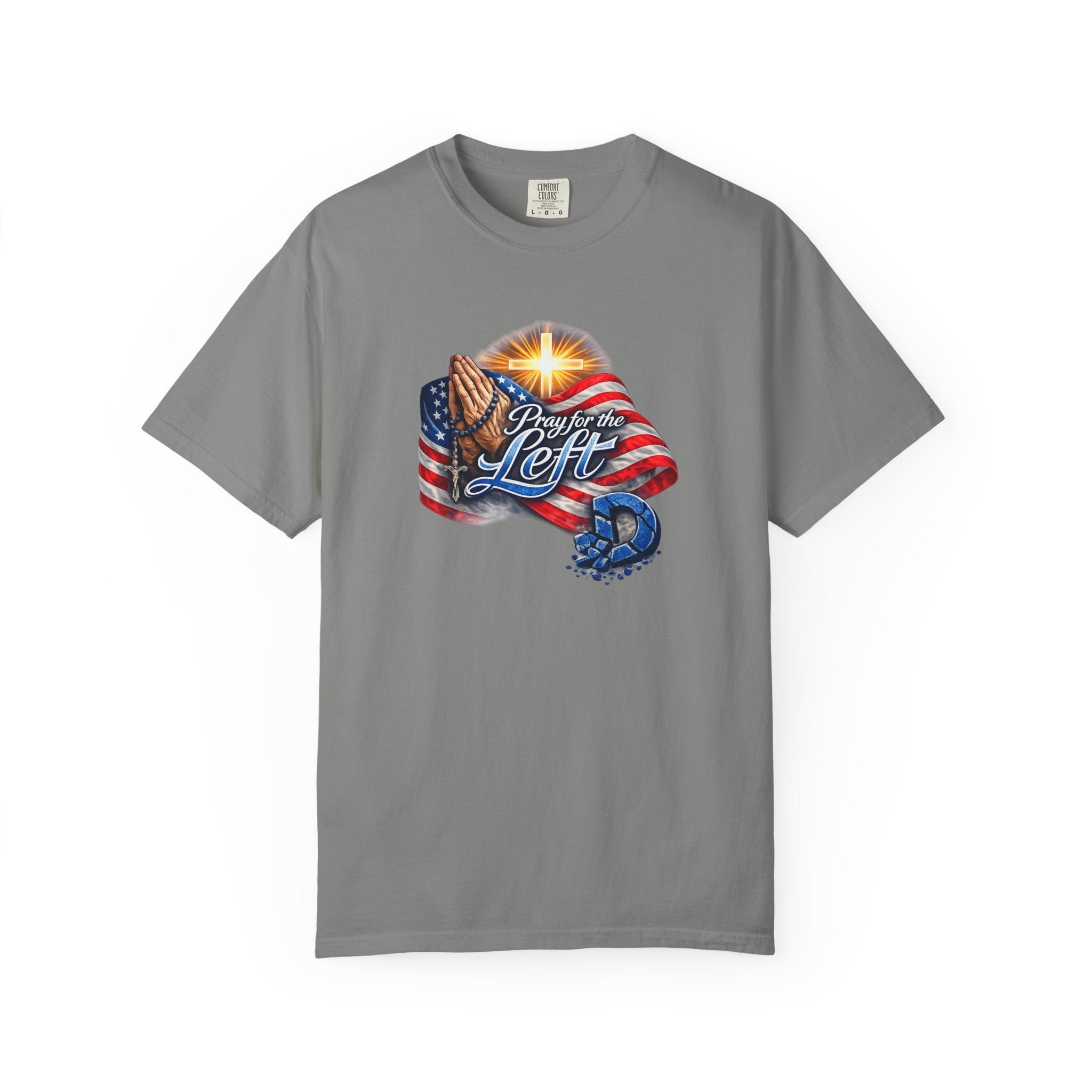 Pray for the Left Patriotic Christian TShirt Faith-Freedom Religious Flag Tee Inspirational Prayer Shirt 8 colors 100% cotton
