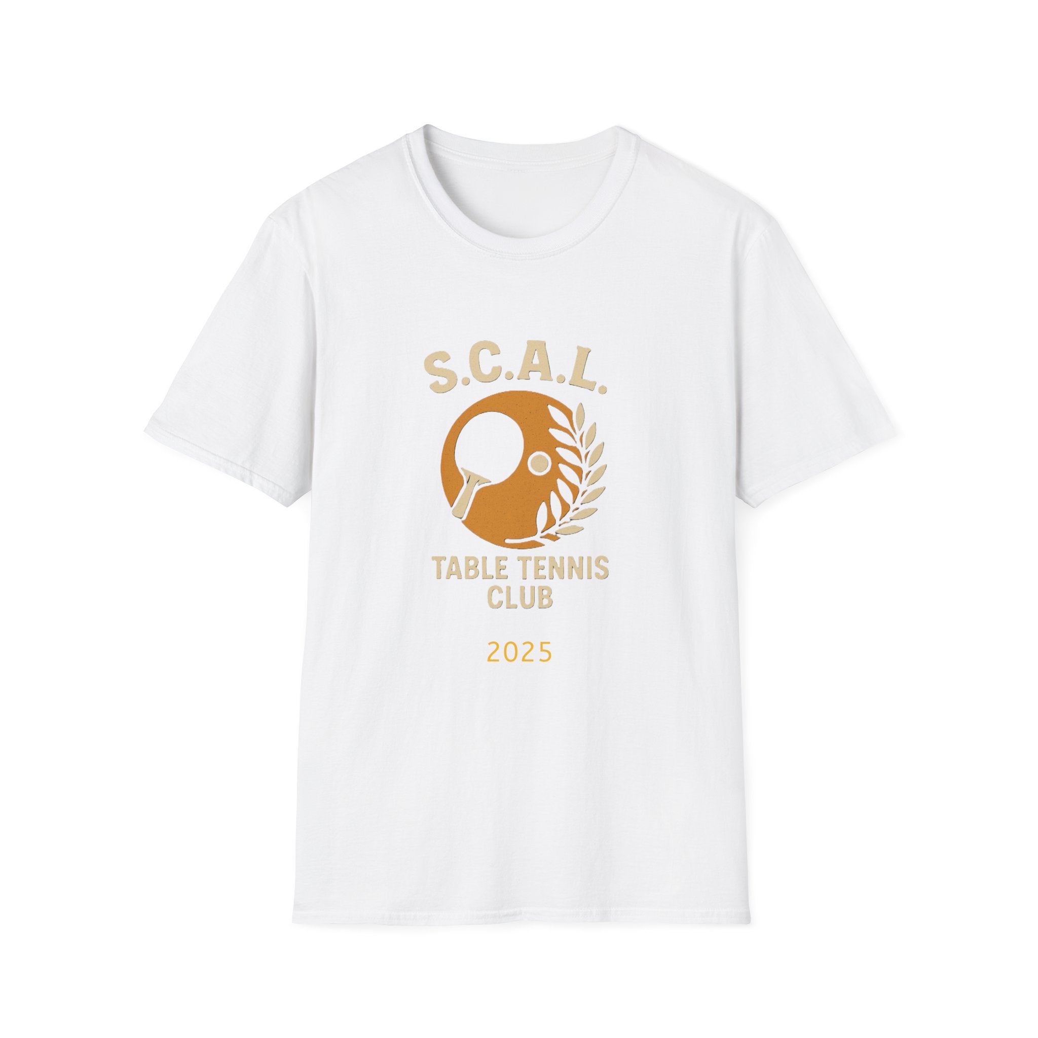 Sats and Stripes S.C.A.L. Table Tennis Club T-Shirt Custom made for Sun City Aliante White