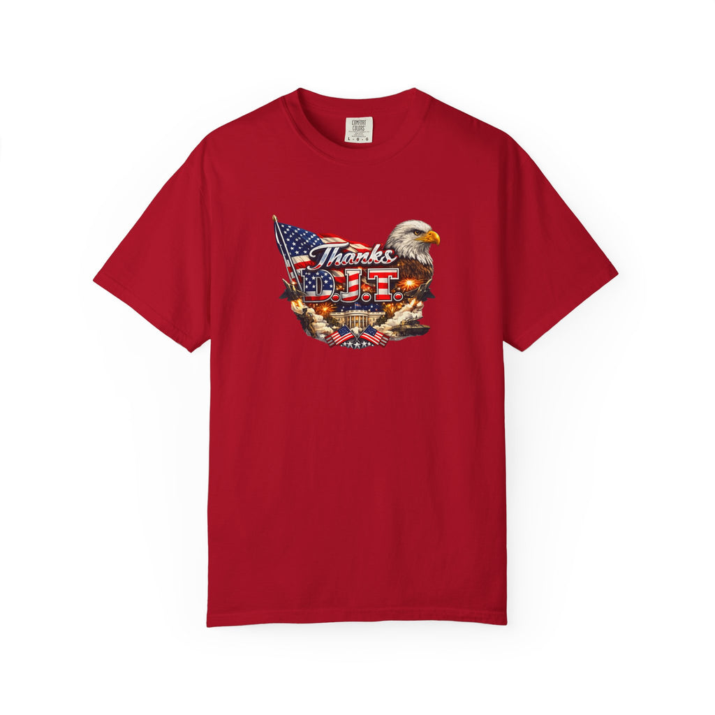 Thanks D.J.T Patriotic Eagle Shirt American Flag Graphic Tee USA Pride Freedom T-Shirt Patriotic Gift 7 colors 100% cotton