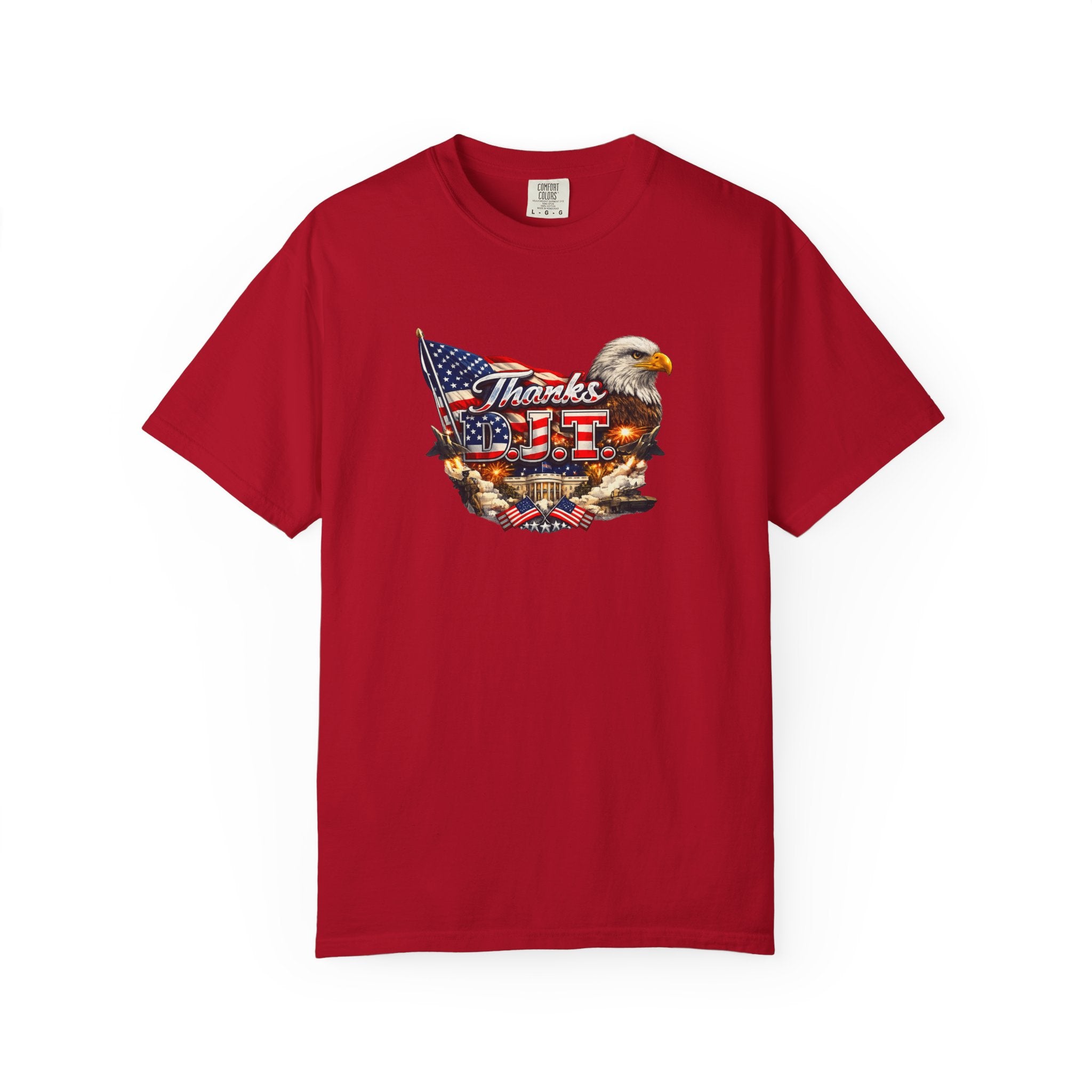 Thanks D.J.T Patriotic Eagle Shirt American Flag Graphic Tee USA Pride Freedom T-Shirt Patriotic Gift 7 colors 100% cotton