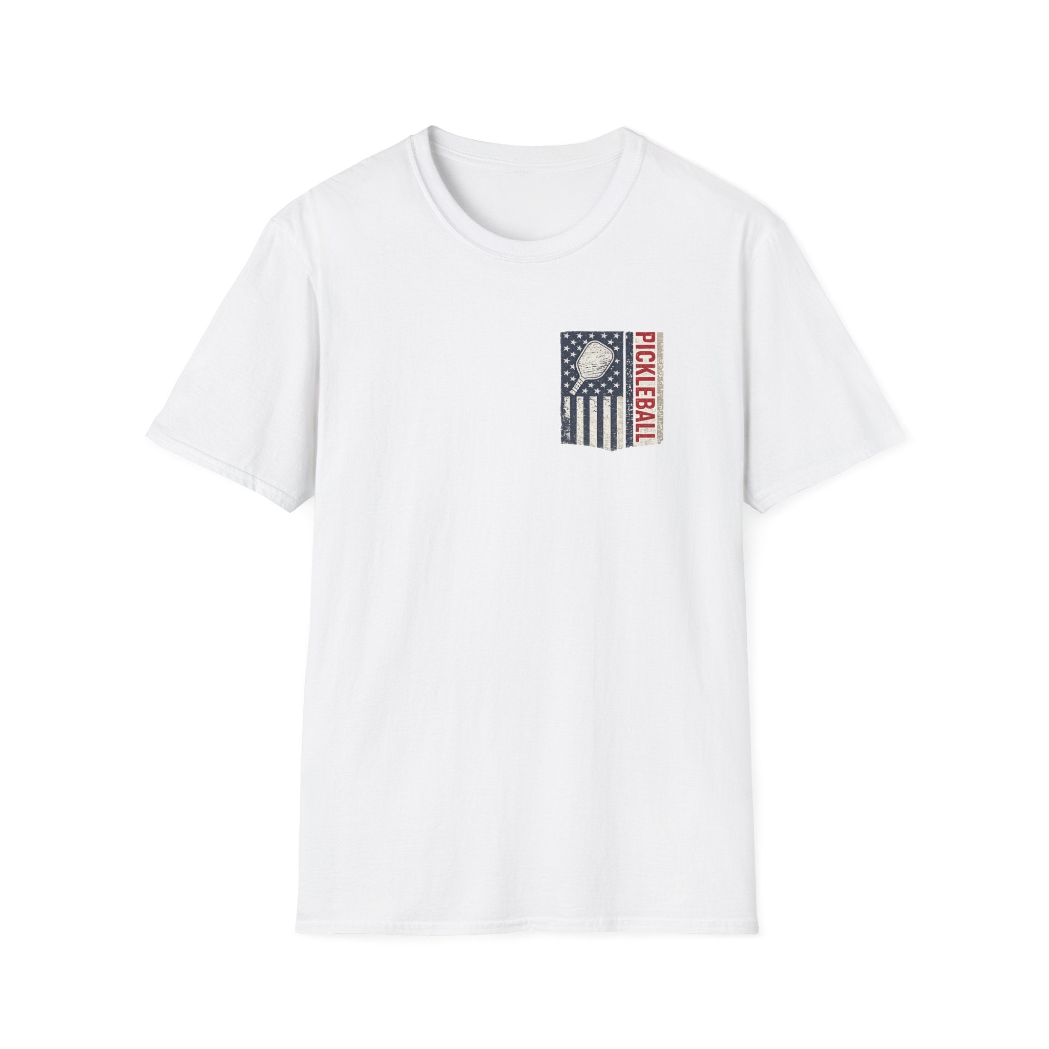 Patriotic USA Flag Pickleball Shirt Men's Pickleball Tee Gift for Pickleball Fanatic 4th of July Shirt 6 colors 100% cotton