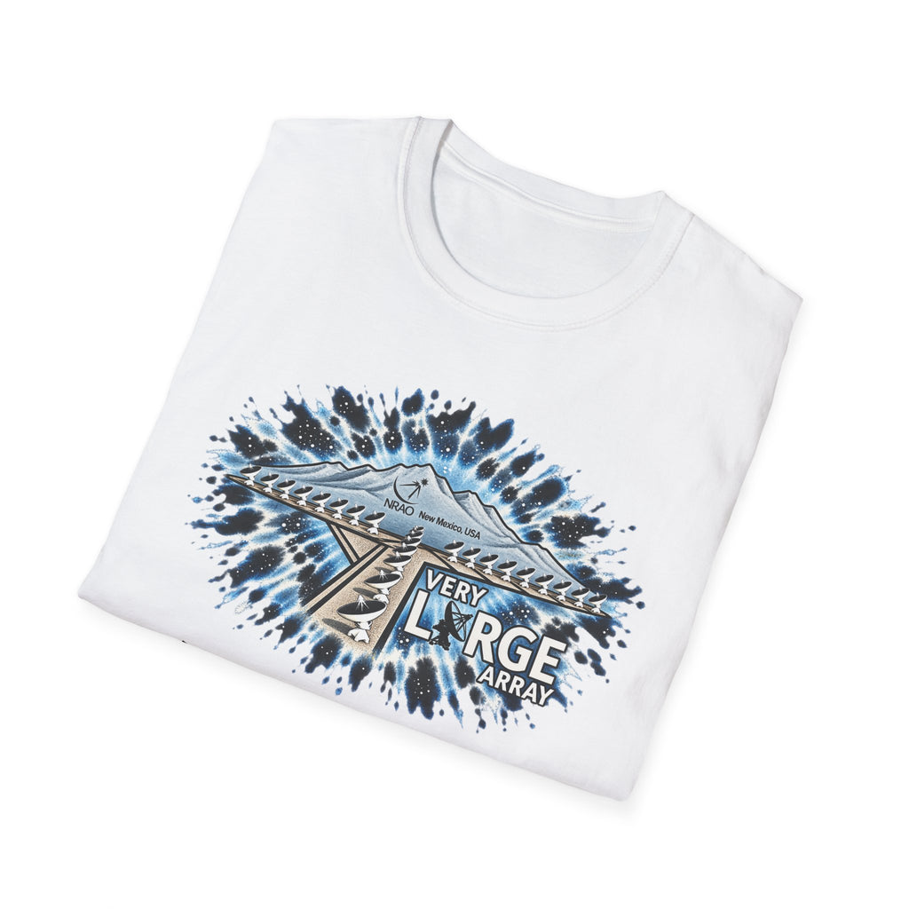 SatsandStripes.com Very Large Array New Mexico Softstyle® T-Shirt – VLA Radio Telescope Astronomy Graphic Tee White Folded
