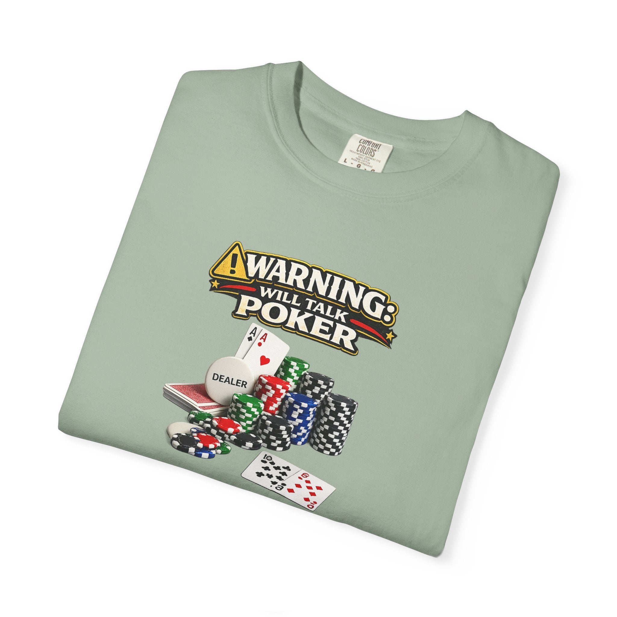 Warning Will Talk Poker Shirt Funny Poker Player Tee Casino Night T-Shirt Poker Lover Apparel 7 colors 100% cotton