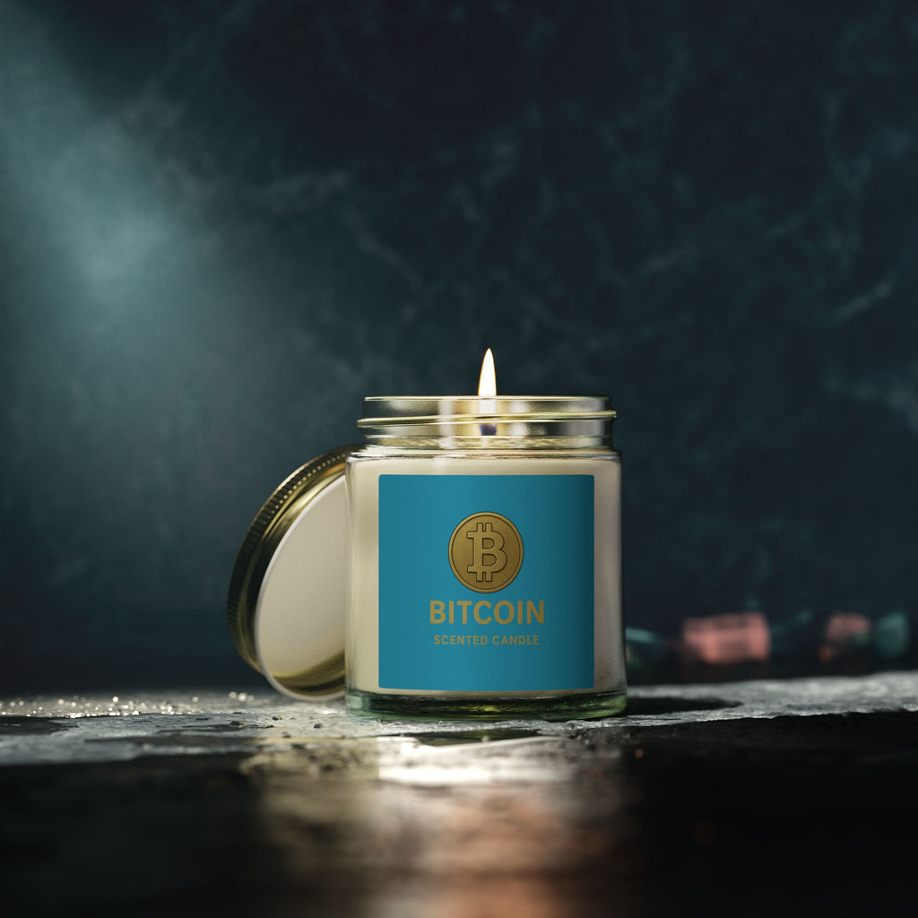 Bitcoin Logo Candles Coconut Apricot Wax 4 oz & 9 oz sizes 8 fragrances available