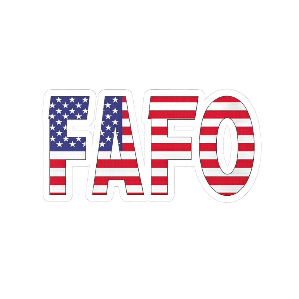 FAFO American Flag Letters Kiss-Cut Sticker Patriotic USA Decal 3 x 3