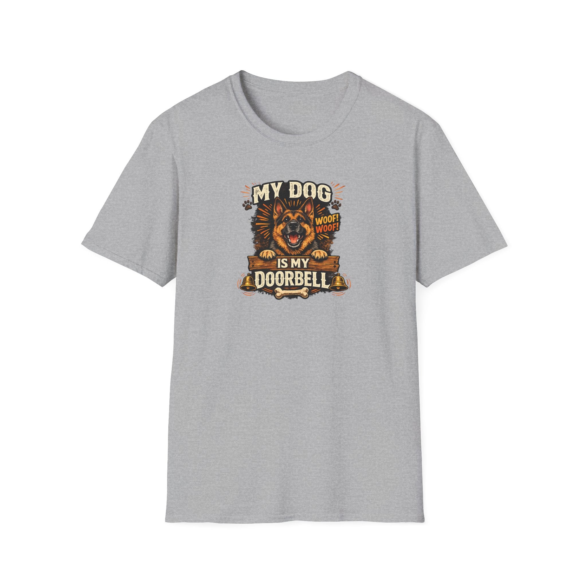 Mein Hund ist meine Türklingel T-Shirt Lustiges Hundeliebhaber-Shirt Hunde Mama Tee Haustierbesitzer Humor Shirt Niedliches Hunde Grafik Tee 6 Farben 100% Baumwolle