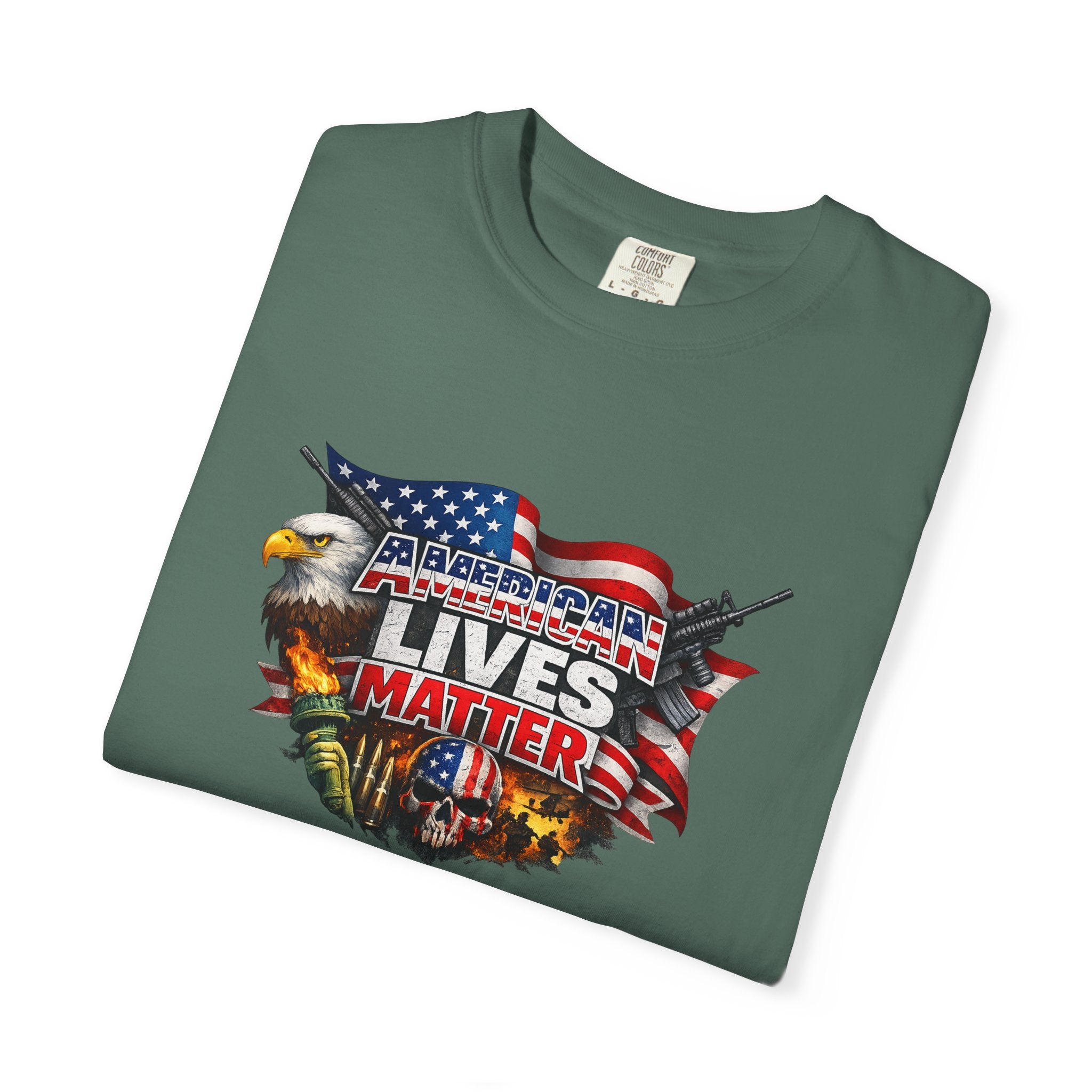 American Lives Matter Patriotic T-Shirt Military Style USA Freedom Shirt Veteran Support Tee 7 colors 100% cotton