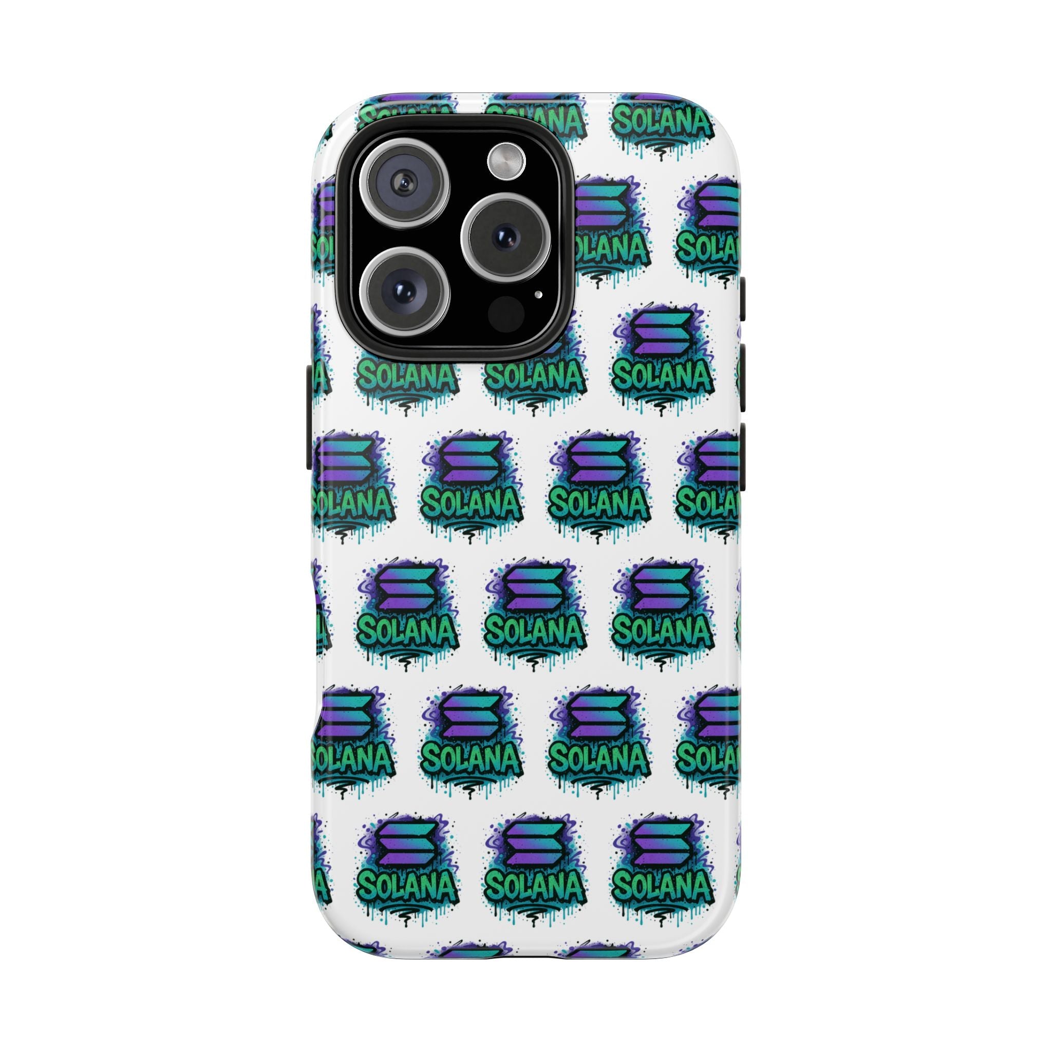 Edgy Solana Tough Phone Case Crypto iPhone Samsung Case Glossy Protective Phone Cover Impact Resistant SOL Case