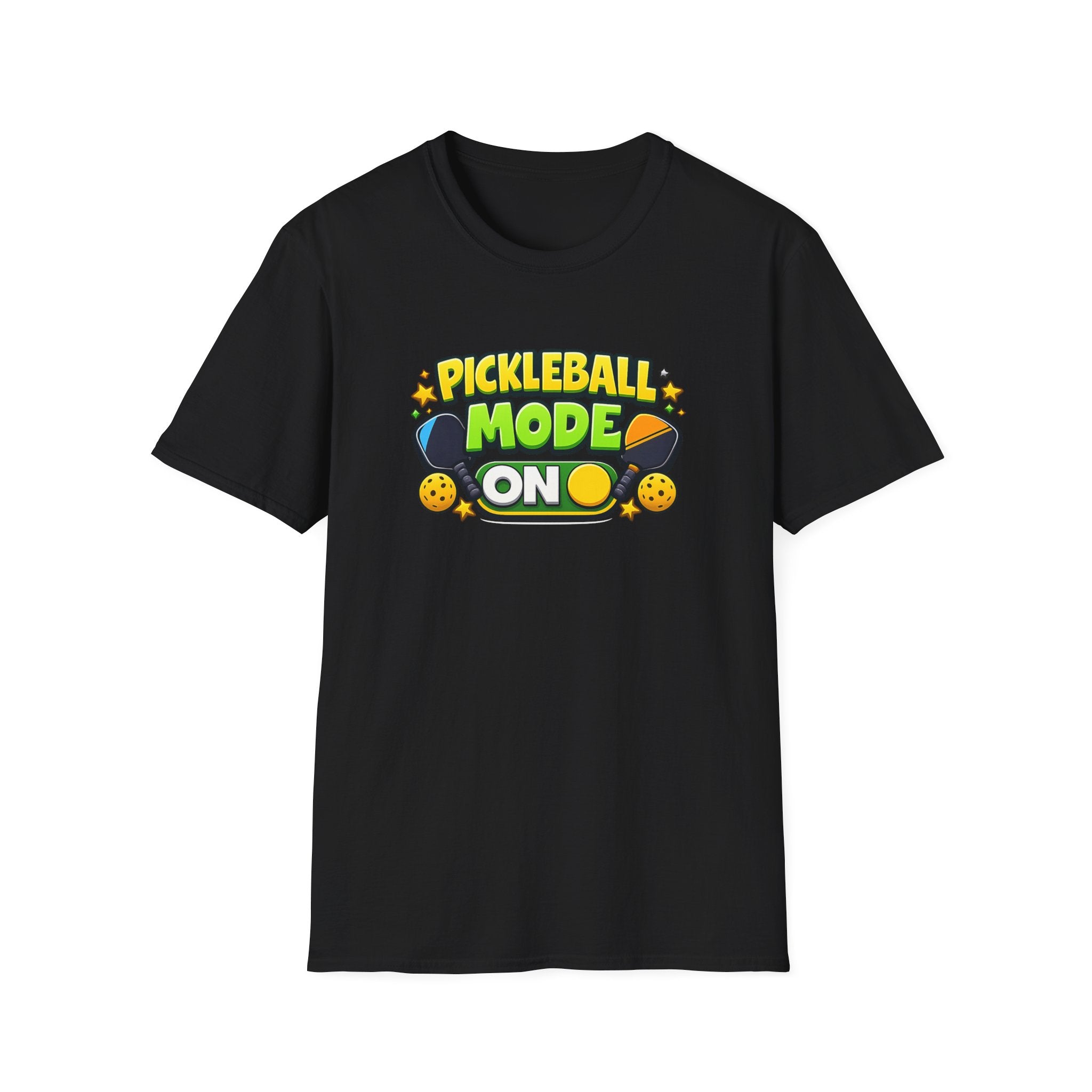 Sats and Stripes Pickleball Mode ON T-Shirt - Funny Pickleball Shirt Royal Black