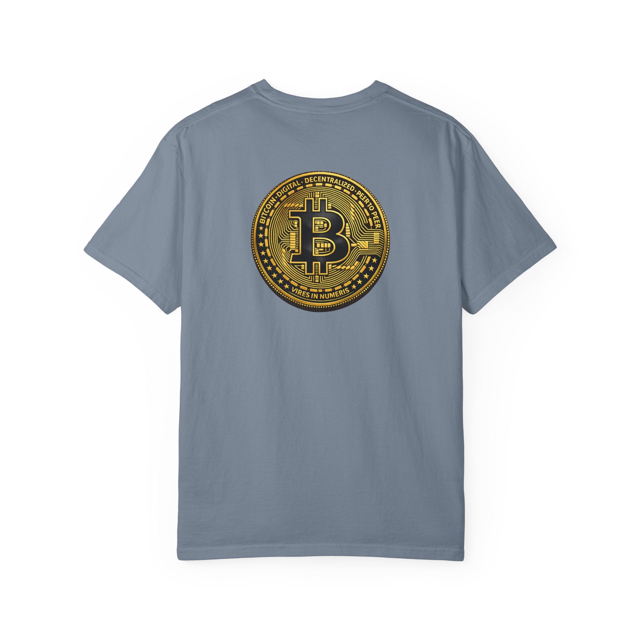 Bitcoin Coin Rückseite T-Shirt Krypto Dezentralisiert Grafik-Shirt 5 Farben 100% Baumwolle