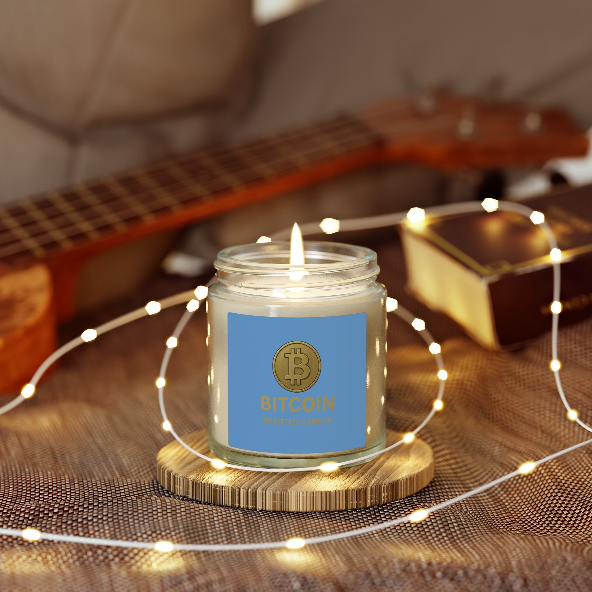 Bitcoin Logo Coconut-Apricot Wax Candle 4 oz & 9 oz sizes 8 fragrances available