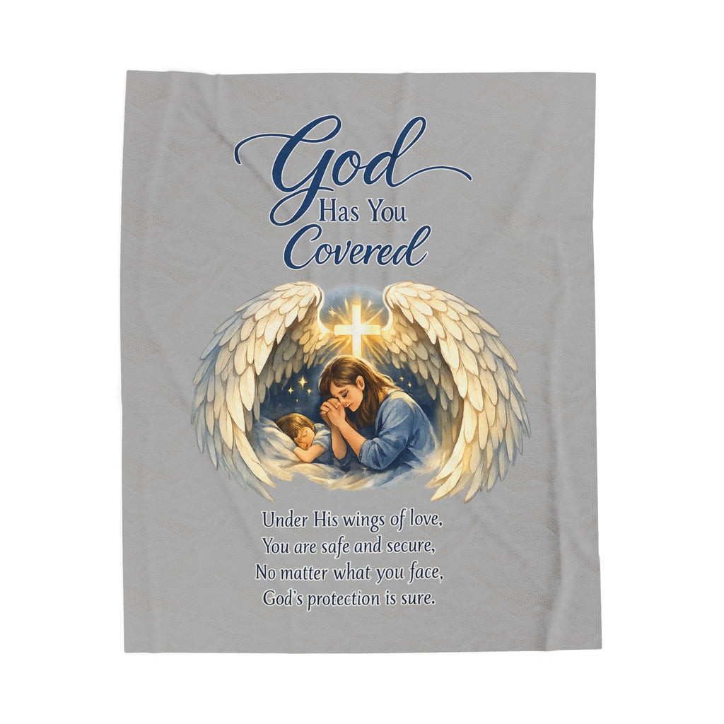 God Has You Covered Blanket Christian Inspirational Throw Faith-Based Religious Gift Comfort Blanket for Loved One 50" x 60"